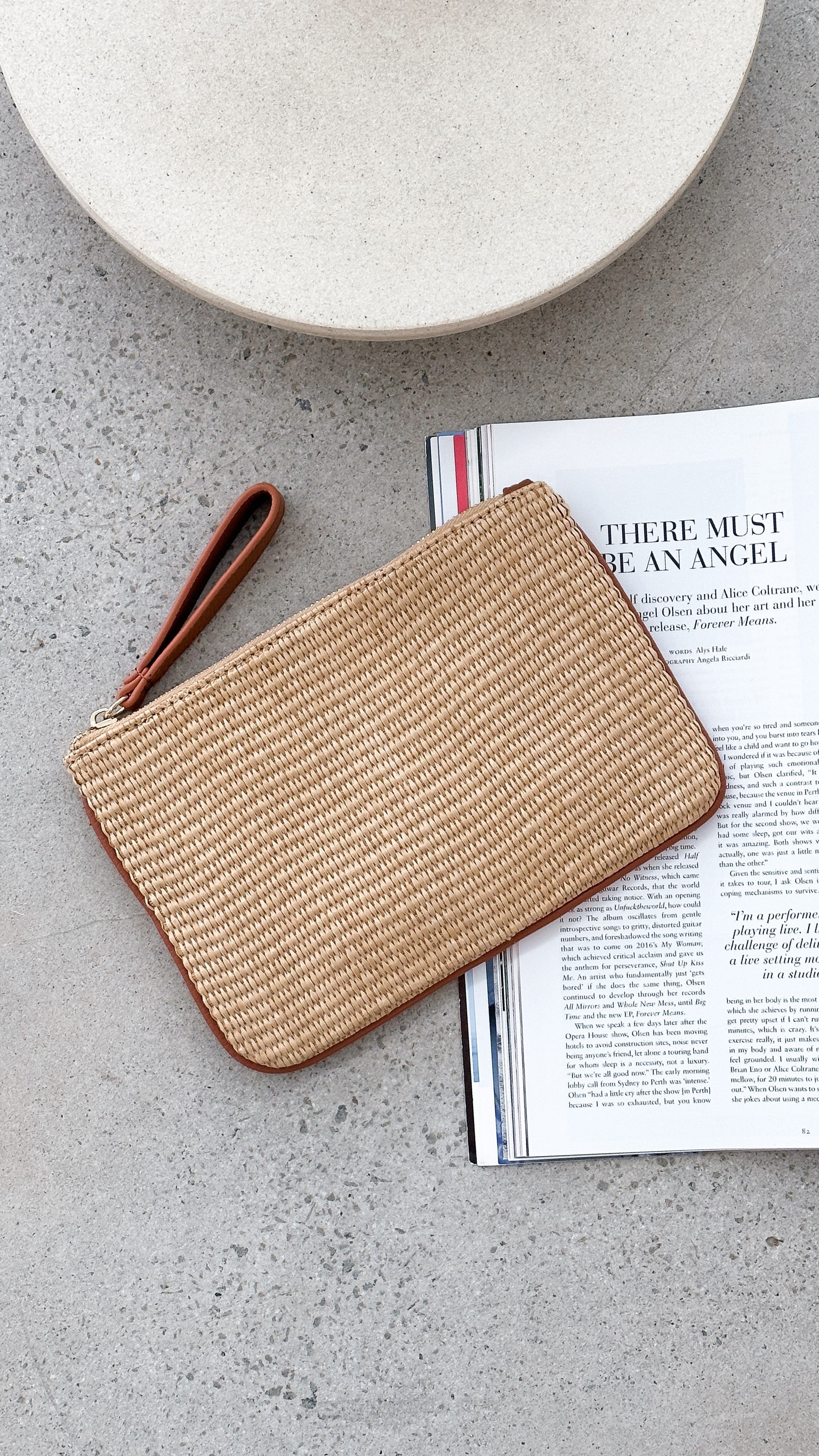 Francesca Weave Pouch Handmade Natural Tan Leather Crossbody Bag for Women - Perfect for Travel, Shopping & Everyday Use