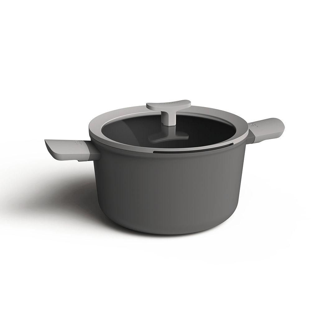 BergHOFF Leo 5-Piece Nonstick Cookware Set - Gray | Premium Kitchen Pots & Pans for Frying, Sautéing & Cooking | Dishwasher Safe & Oven Safe Up to 260°C