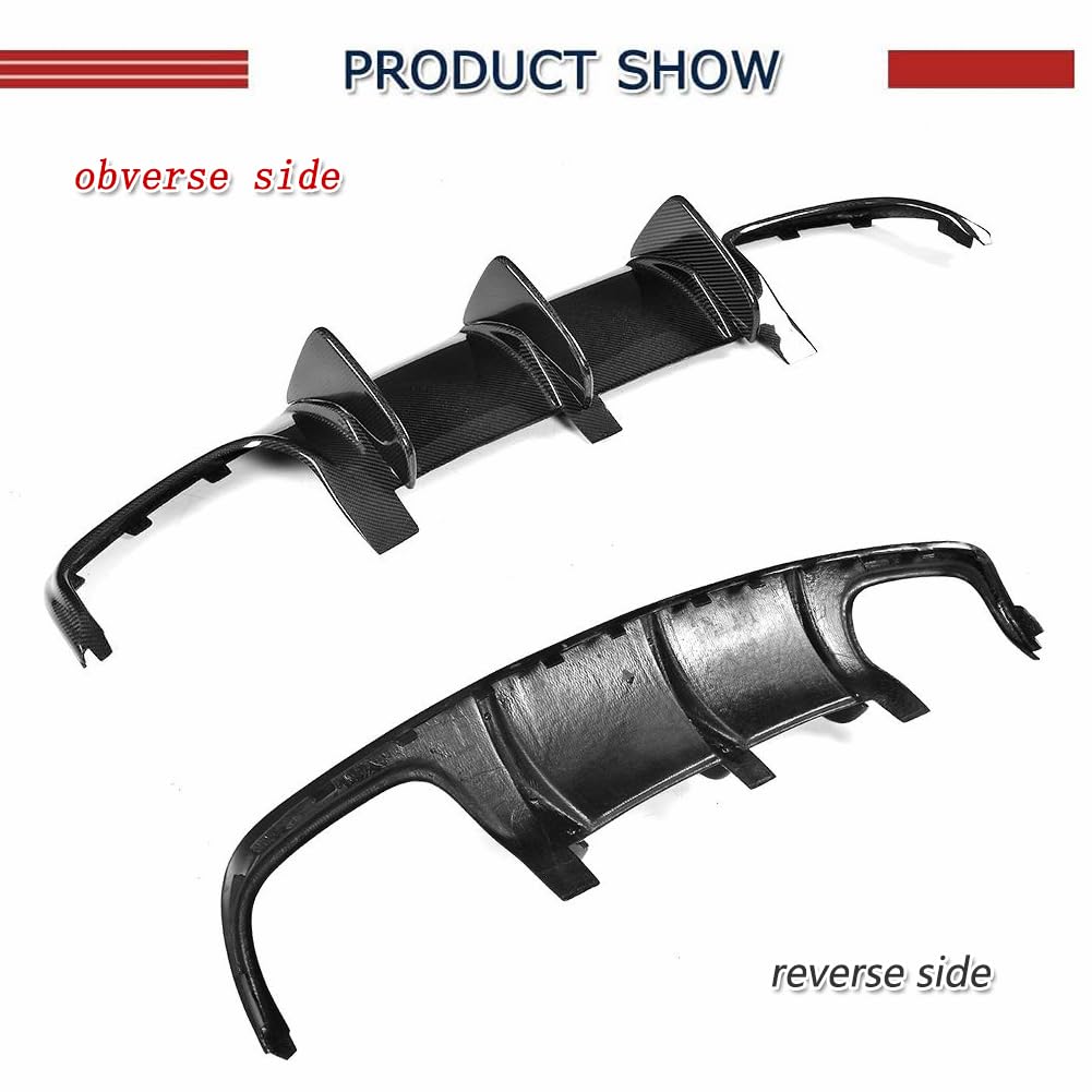 Carbon Fiber Rear Diffuser for Mercedes Benz C63 AMG W204 Sedan (2008-2011) | Rear Bumper Lip Valance Splitter Spoiler with Vent Fin | Enhances Aerodynamics & Sporty Look for Street Racing & Car Shows