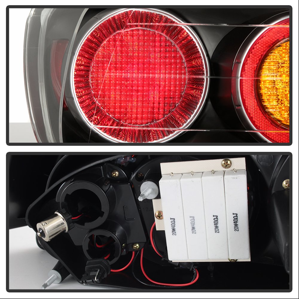 Xtune LED Tail Lights for Cars - Black (ALT-ON-HS2K00-LED-BK) | High Visibility Brake Lights for Night Driving & Enhanced Vehicle Safety