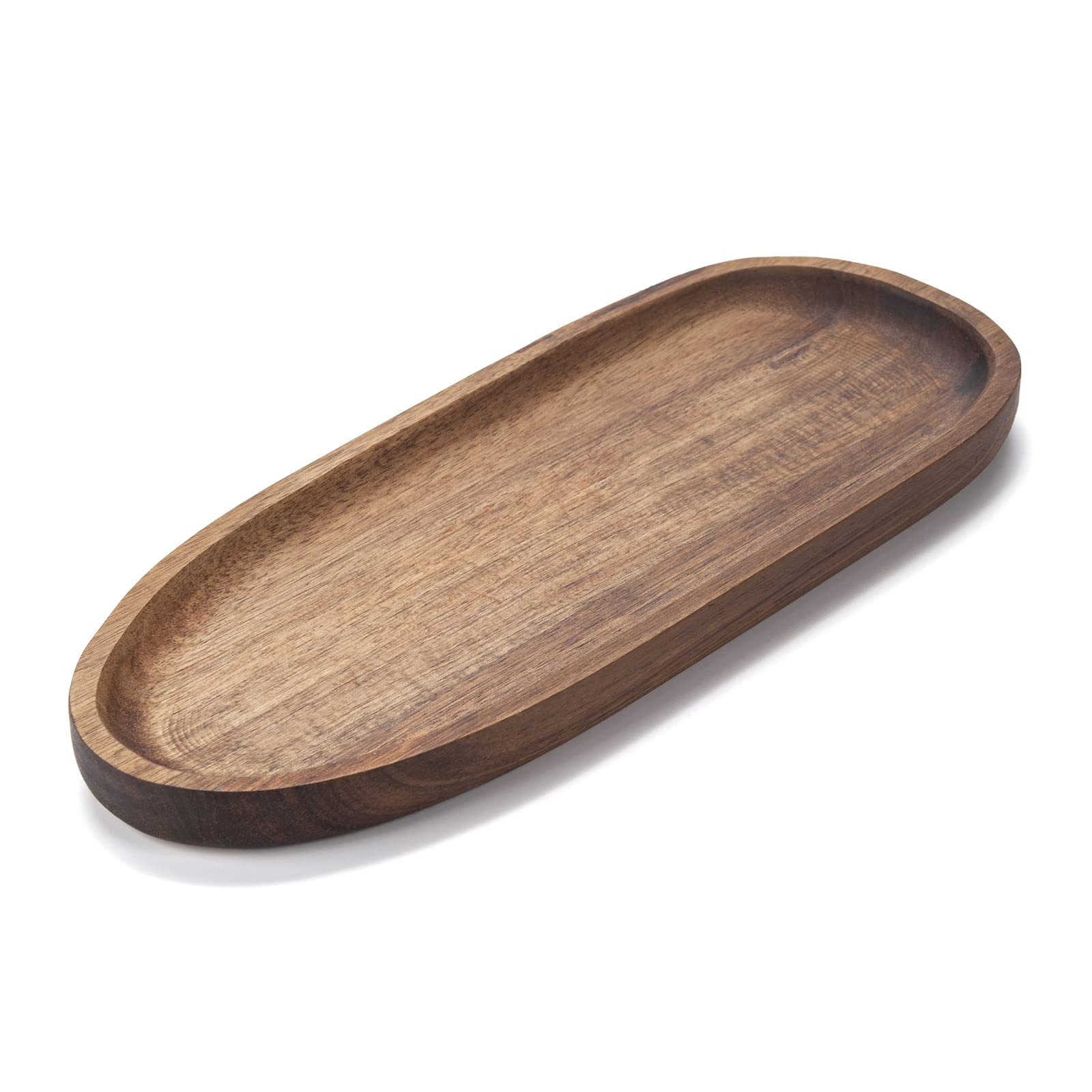 DECRAFTS Acacia Wood Serving Tray - 11.8x4.7x0.8 Inch Wooden Platter for Snacks, Bread, Fruit, Cheese | Rustic Charcuterie Board for Entertaining, Kitchen, Dining Table & Party Serving | Eco-Friendly Wood Cheese Plate for Weddings, Picnics, Home Decor