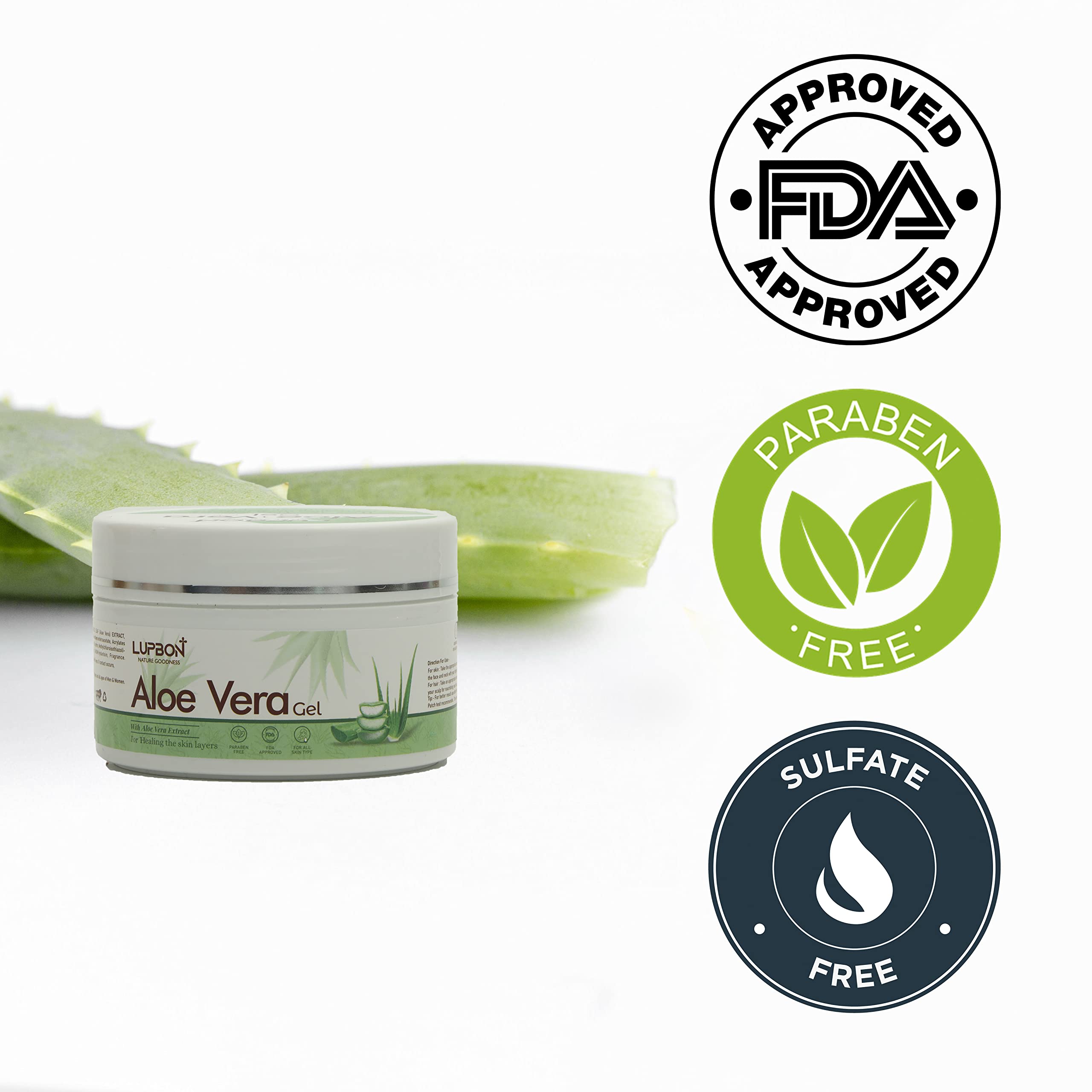 Organic Aloe Vera Gel 100g - 100% Pure Natural Soothing Moisturizer for Sunburn, Skin Care & Hair Hydration - Perfect for After Sun Care, Face & Body Moisturizing