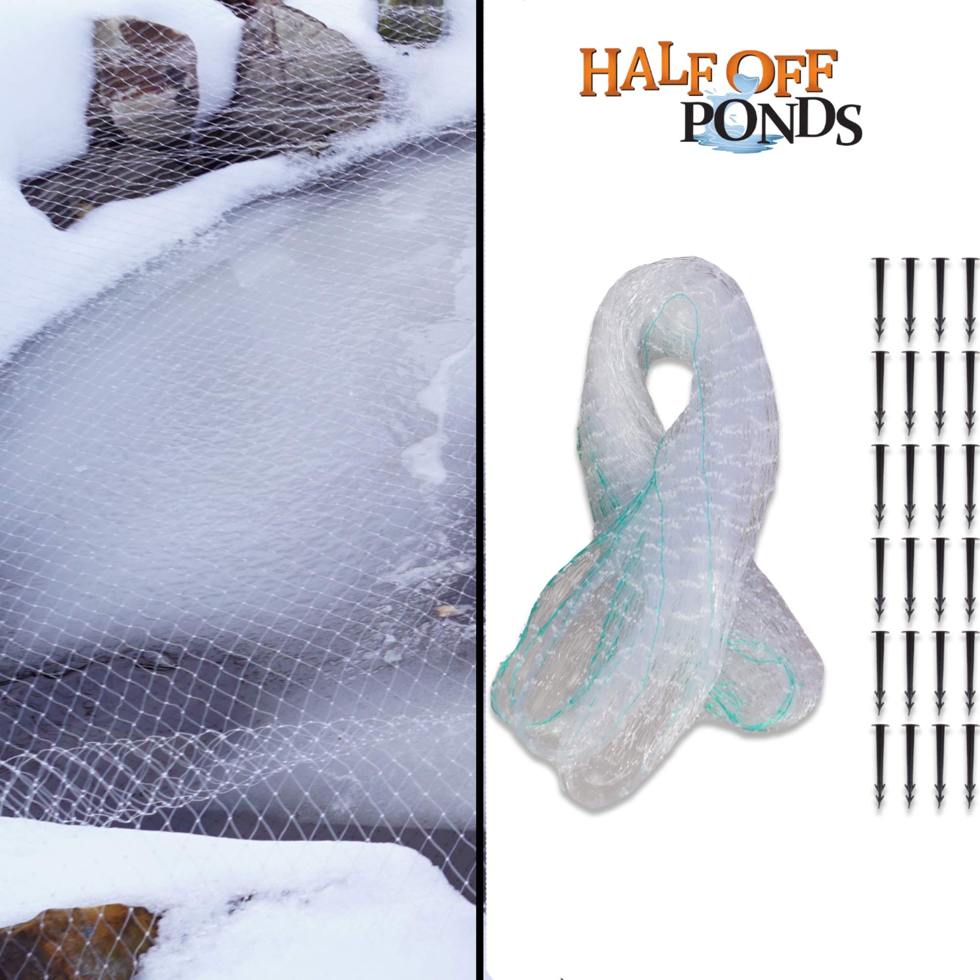 Pond Winterization Kit - Medium Fall & Winter Bundle with Vacuum, Net, Deicer, Cold Weather Fish Food & Bacteria | Ideal for Backyard Ponds, Water Gardens & Koi Ponds During Cold Seasons