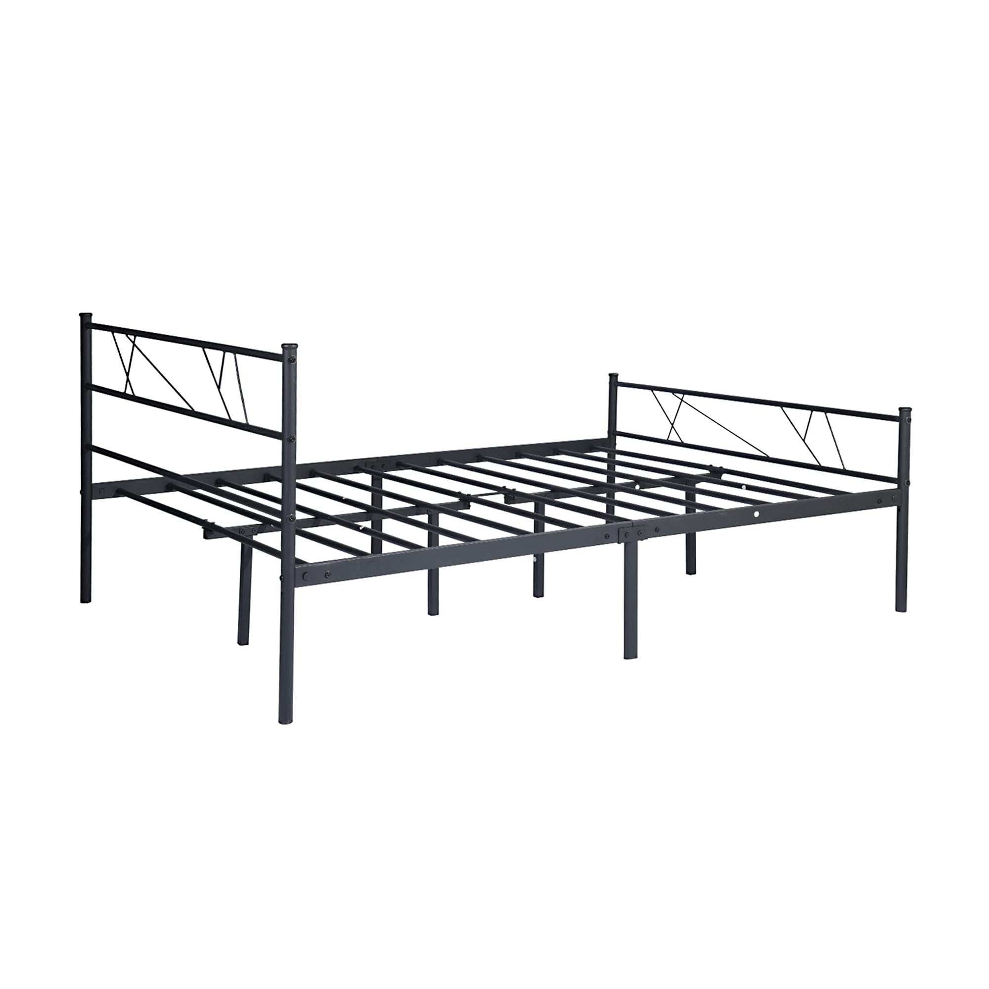 Black Metal Full Bed Frame with Headboard & Footboard - 14 Inch Sturdy Platform Bed Frame, No Box Spring Needed, Underbed Storage Space - Perfect for Bedrooms, Dorms, Adults & Kids - Ideal for Small Spaces & Guest Rooms