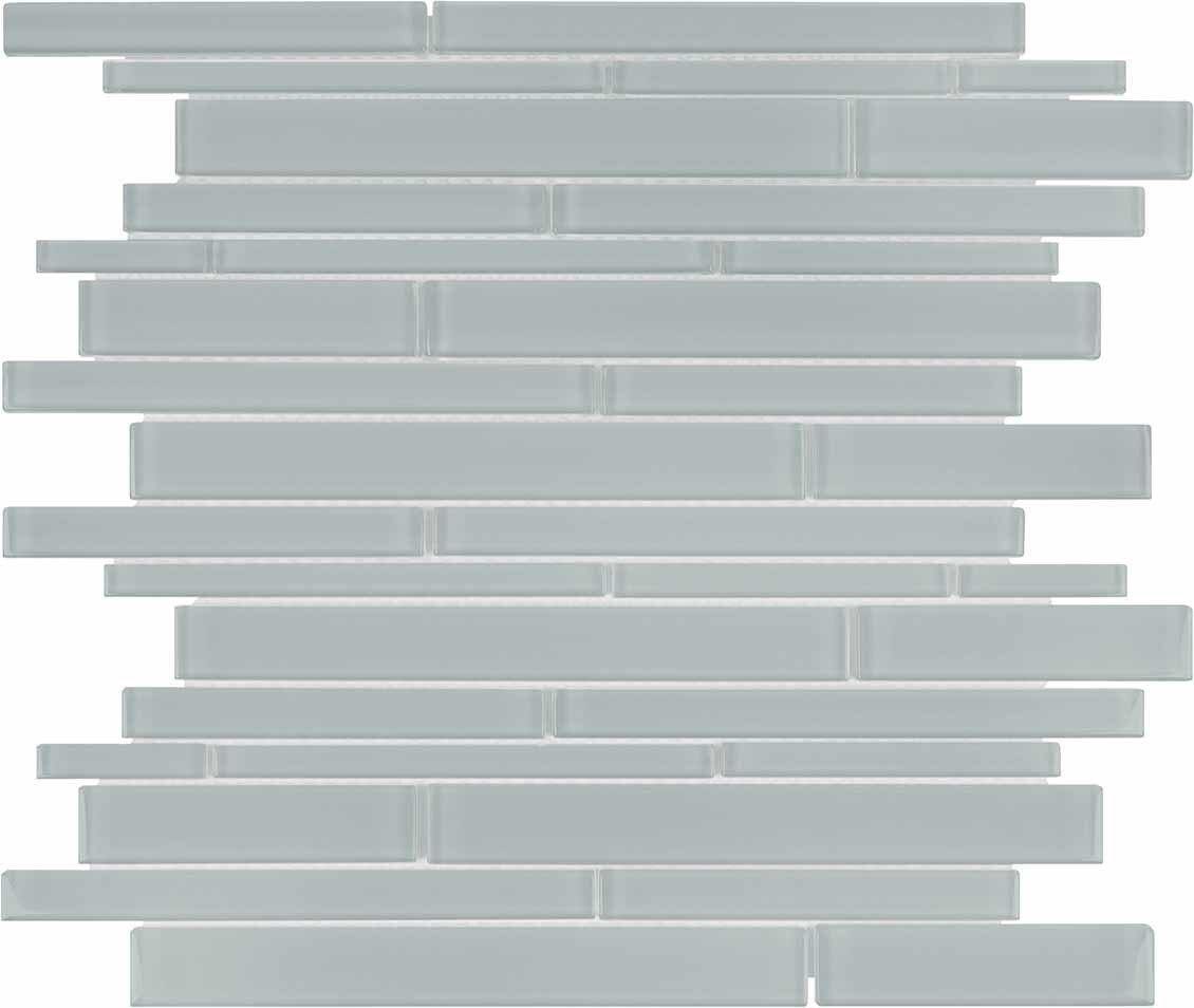 Tender Gray Glass Mosaic Tile Strip - Peel and Stick Backsplash for Kitchen & Bathroom Decor