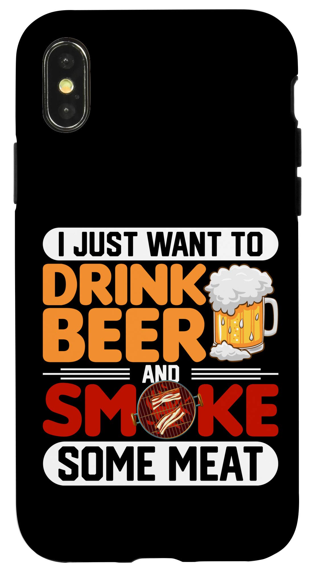 Funny BBQ Pit Master iPhone X/XS Case - Beer & Meat Grilling Design - Perfect for Outdoor BBQs, Parties, and Grill Enthusiasts