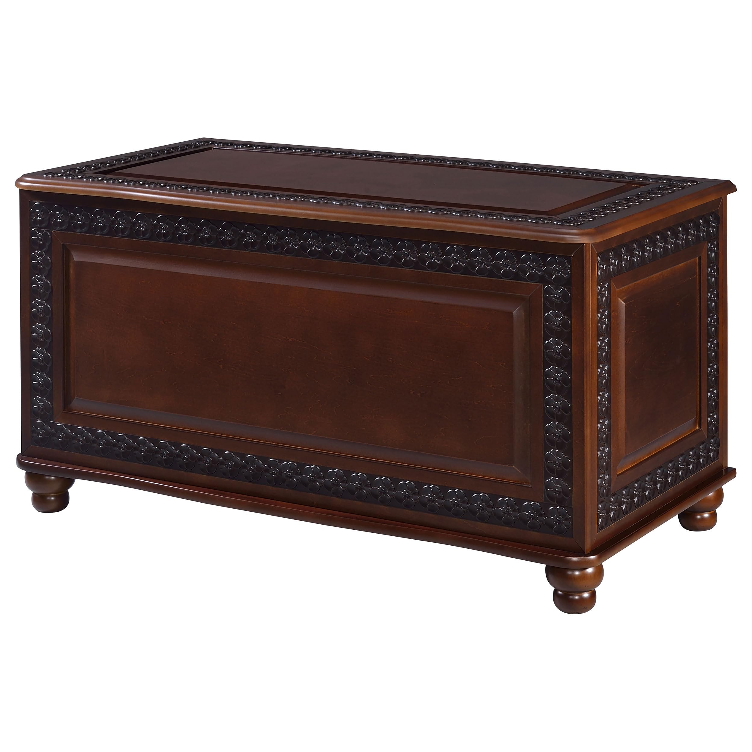 Coaster Home Furnishings Finlay Traditional 40-Inch Wood Storage Trunk - Cedar Lined Hope Chest for Bedroom, Kids Room & Nursery - Dark Tobacco Finish (900012) - Perfect for Blanket Storage, Toy Organization & Seasonal Decor
