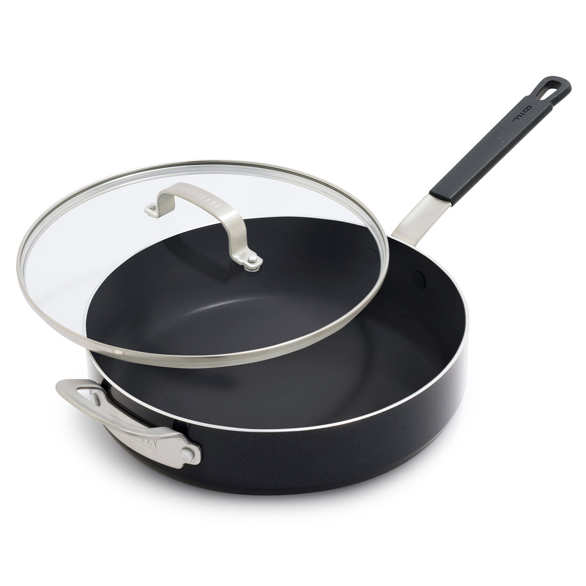 Bobby Flay by GreenPan Professional Ceramic Nonstick 4.5 Quart Sauté Pan with Lid - Black | Healthy Cooking, Frying & Sautéing | Oven & Dishwasher Safe | Non-Toxic Cookware for Home Chefs