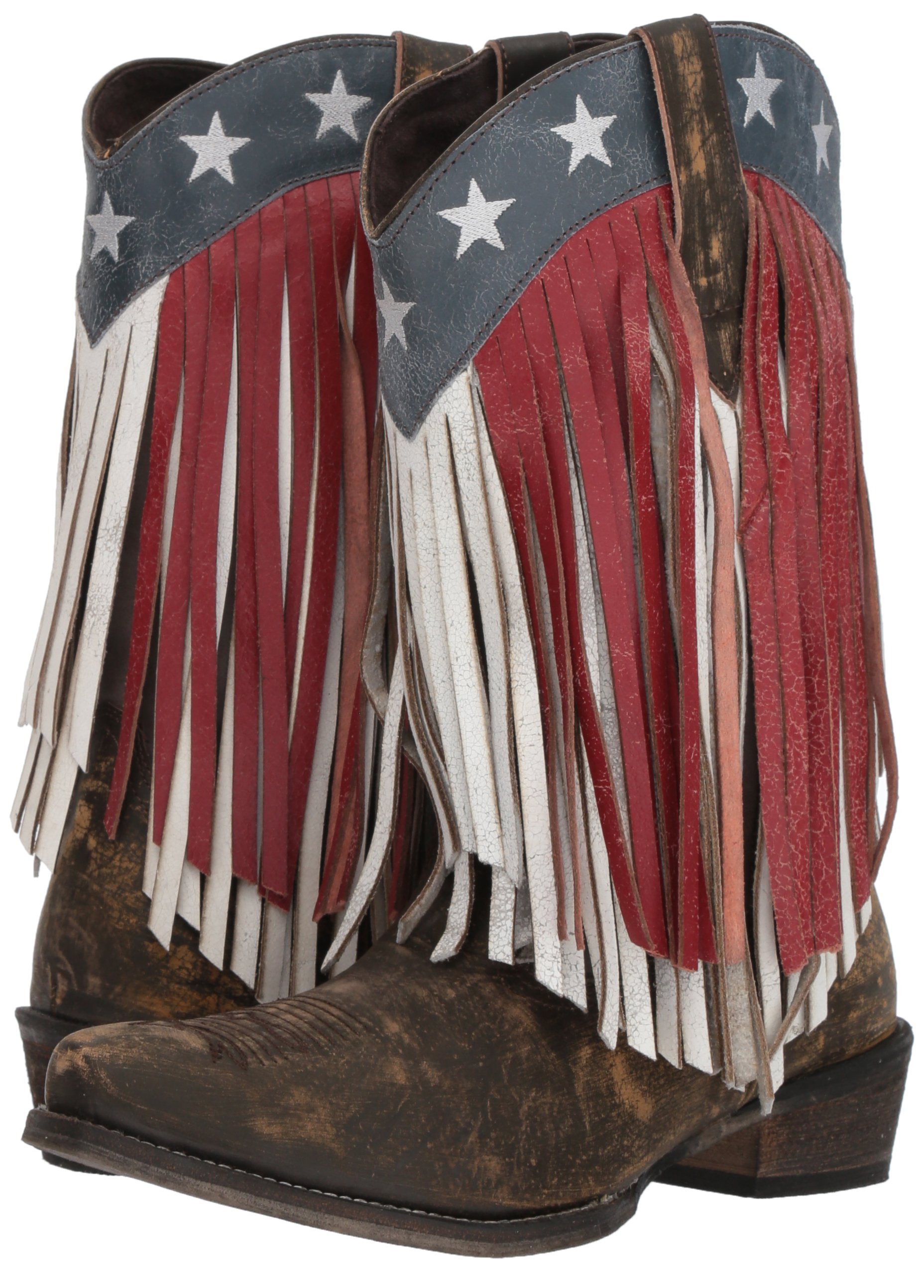 ROPER Women's American Beauty Fringe Western Boots - Cowgirl Ankle Booties for Country Line Dancing & Rodeo Events