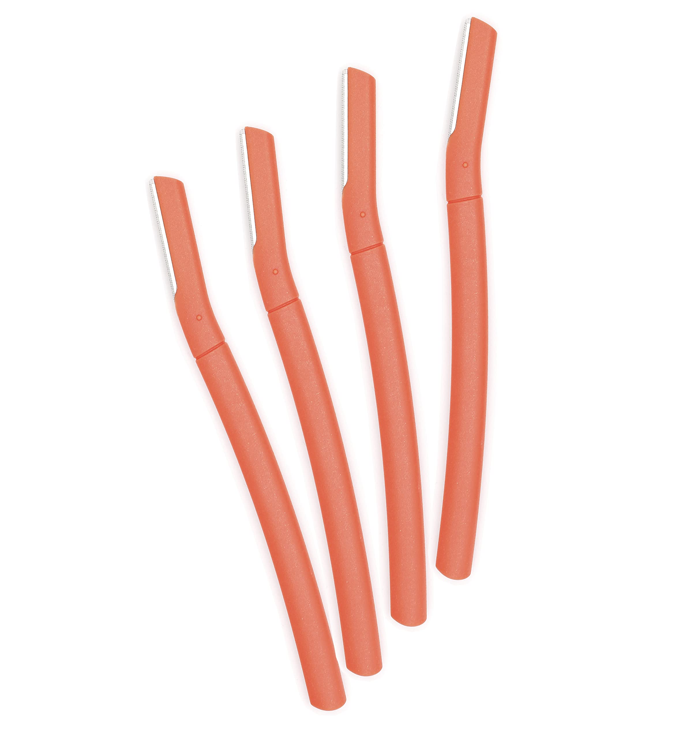 ChaosssCo Facial Fuzz-Free Razor & Eyebrow Trimmer - Professional Exfoliating Dermaplaning Tool for Women | Peach Fuzz Remover & Multipurpose Skin Care (4-Pack, Orange) | Perfect for Eyebrow Shaping, Facial Hair Removal & At-Home Spa Treatments