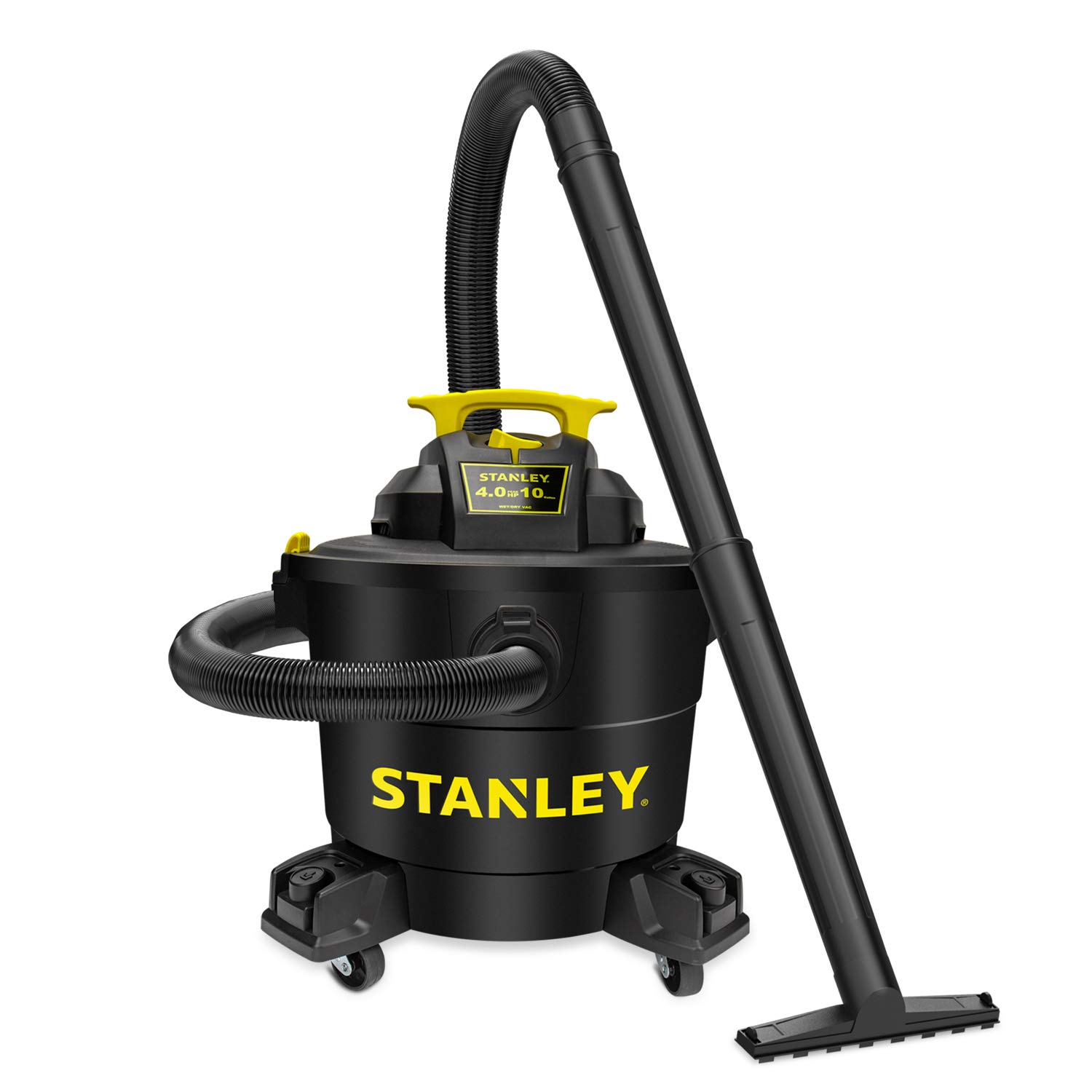 Stanley 10 Gallon 4HP Wet/Dry Shop Vacuum SL18191P - Powerful 16ft Reach Vacuum Cleaner with Attachments for Home, Garage & Laundry Room - Large Capacity High Suction Vac for Cleaning Floors, Carpets, Workshops & Auto Detailing
