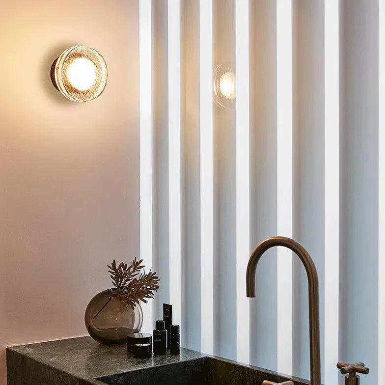 Modern Round Transparent Glass Wall Lights - Sleek & Stylish Home Decor for Living Room, Bedroom, or Hallway Lighting