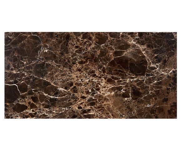 Emperador Dark Marble Tile 12x24 - Premium Natural Stone Floor and Wall Tile for Bathroom, Kitchen, and Living Room