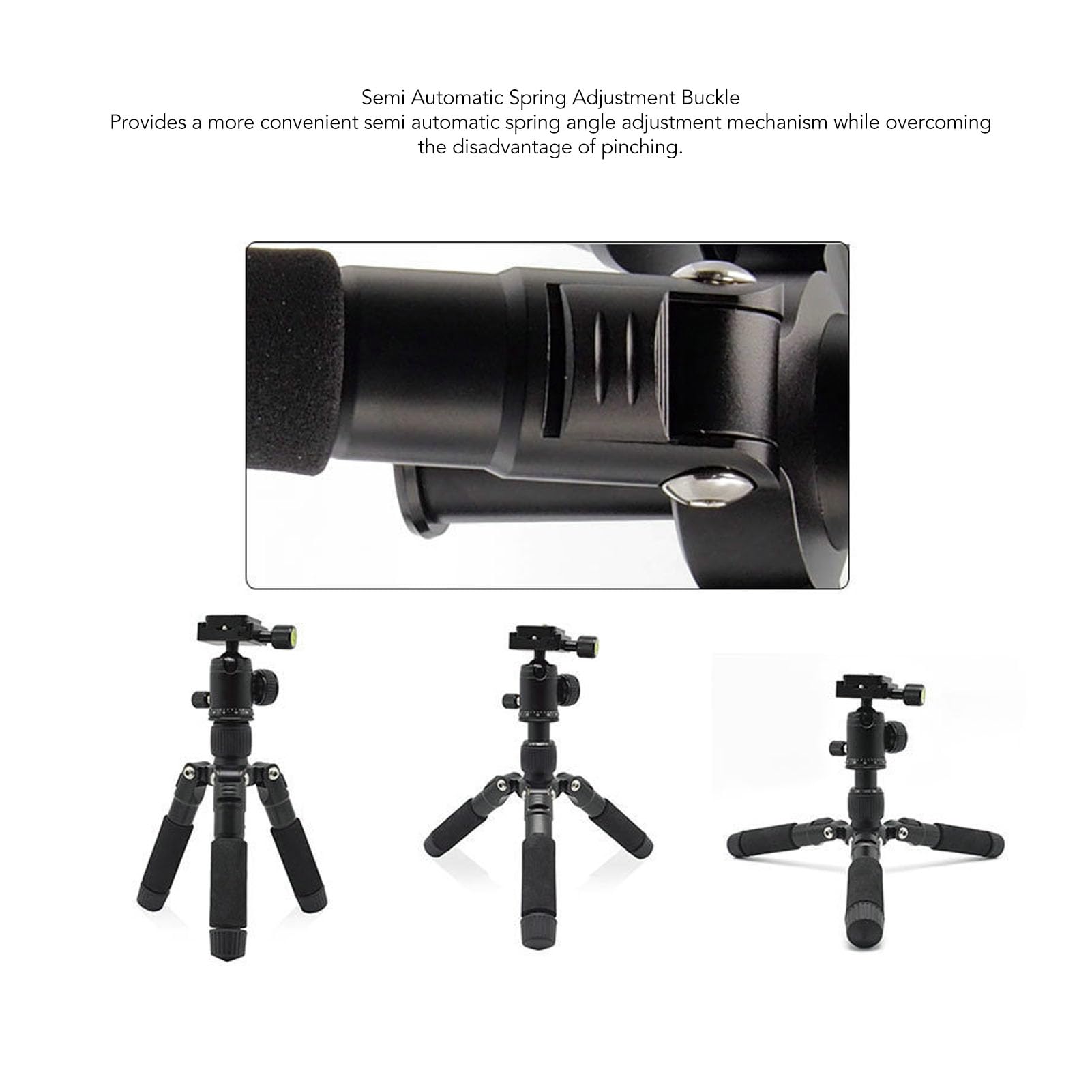 Compact Carbon Fiber Tabletop Tripod with 360° Ball Head & Spring Buckles - Portable Foldable Mini Tripod for DSLR Cameras, Smartphones, Vlogging - Perfect for Travel, Outdoor Photography & Desktop Use
