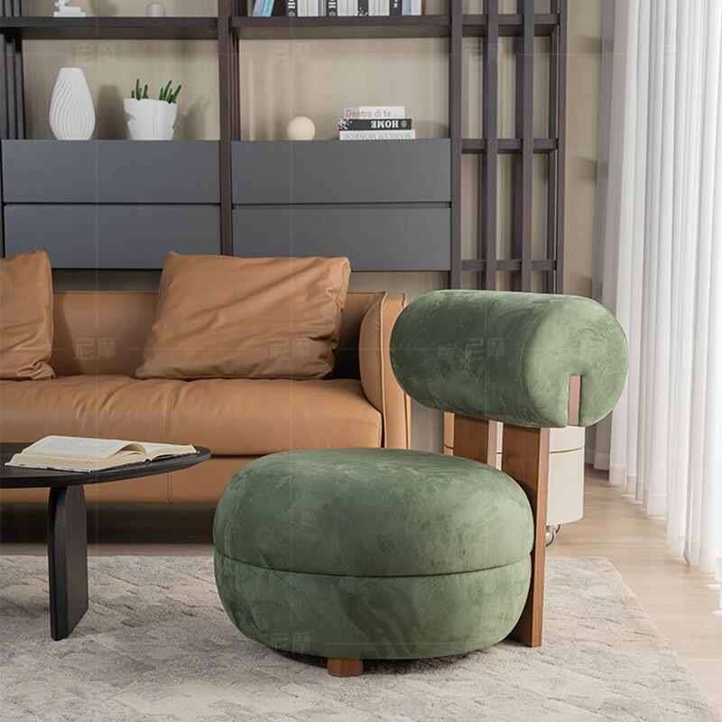 Stylish Lounge Chair with Ergonomic Back Support Pillow - Perfect for Living Room, Office, and Relaxation Spaces