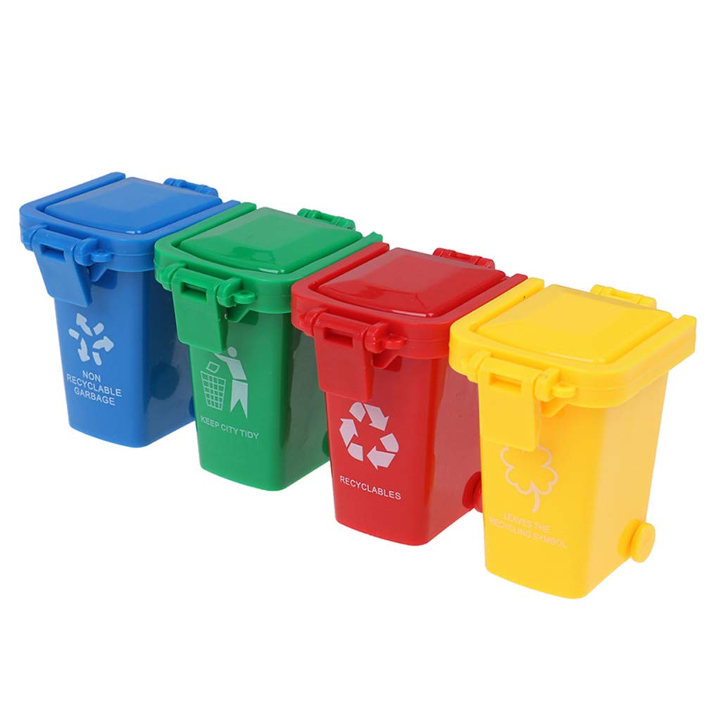 4-Piece Mini Trash Can Set - Small Garbage Bin for Peony Parrot Intelligence Training | Perfect for Bird Cages, Pet Training & Home Organization