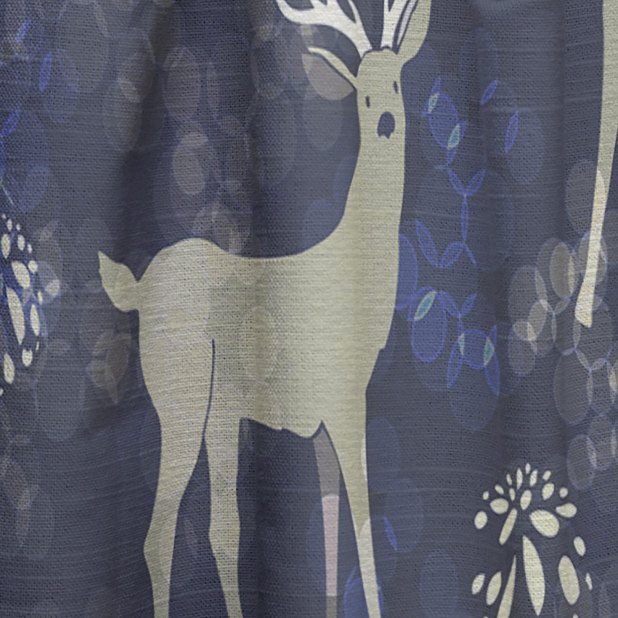 DesignQ Thermal Insulated Christmas Snowflakes & Reindeer Curtains - Single Panel 52x108 - Blackout Drapes for Bedroom & Living Room - Perfect for Holiday Decor & Winter Home Styling