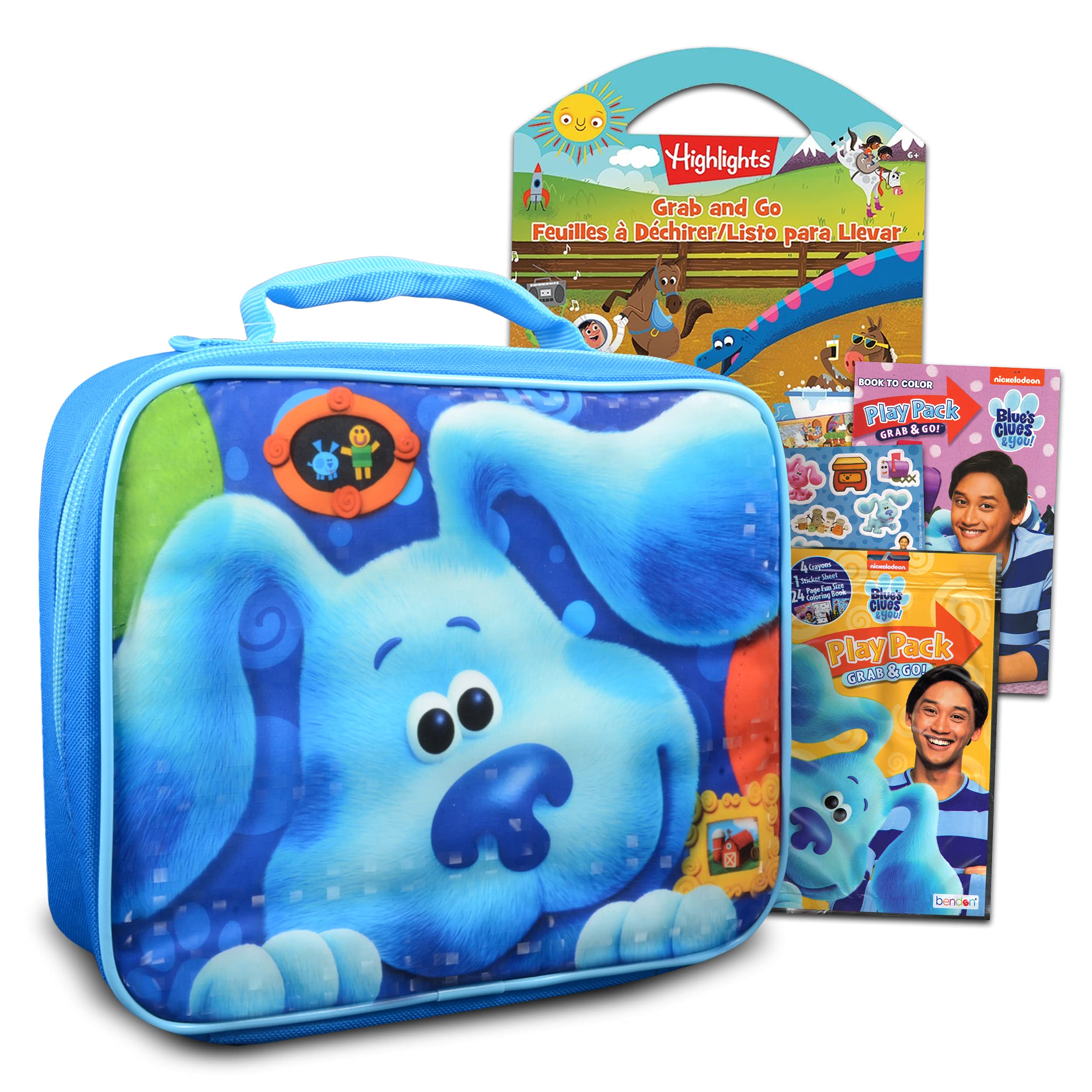 Blue's Clues Insulated Lunch Bag Set for Kids - School Supplies with Stickers & Puzzle Book