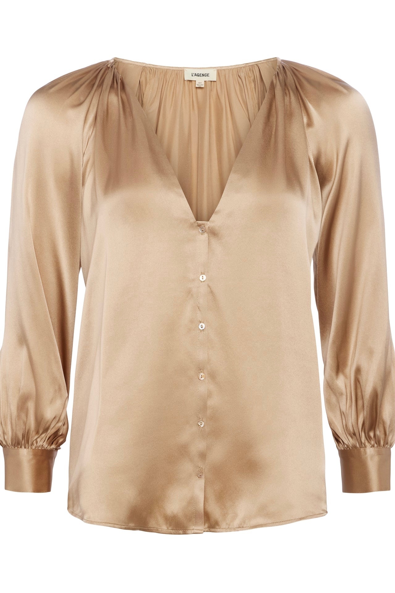 L'Agence Kaily Women's Silk Blouse - Elegant Long Sleeve Button Down Shirt for Work & Evening Outfits | Perfect for Office, Date Night & Special Occasions