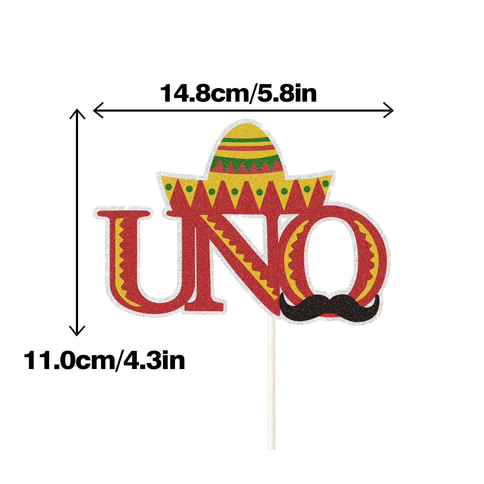 UNO Cake Topper Decorations - First Birthday Party Supplies for 1 Year Old Baby Shower | Carnival Theme Celebration Decor for Kids Birthday Cakes and Desserts