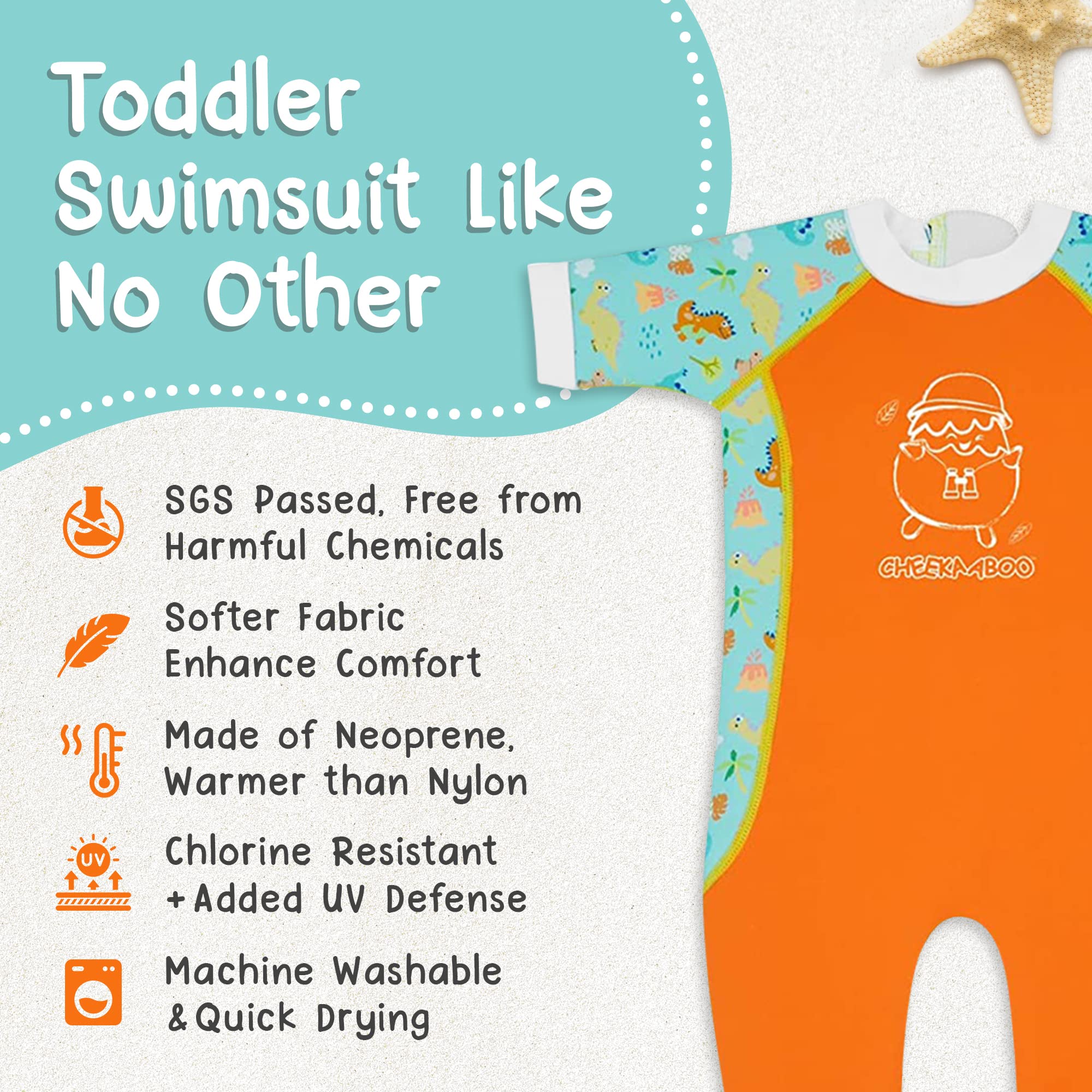 Warmiebabes UPF50+ Neoprene Baby & Toddler Swimsuit - Quick Dry Thermal Wetsuit for Boys & Girls - Perfect for Beach, Pool & Water Play