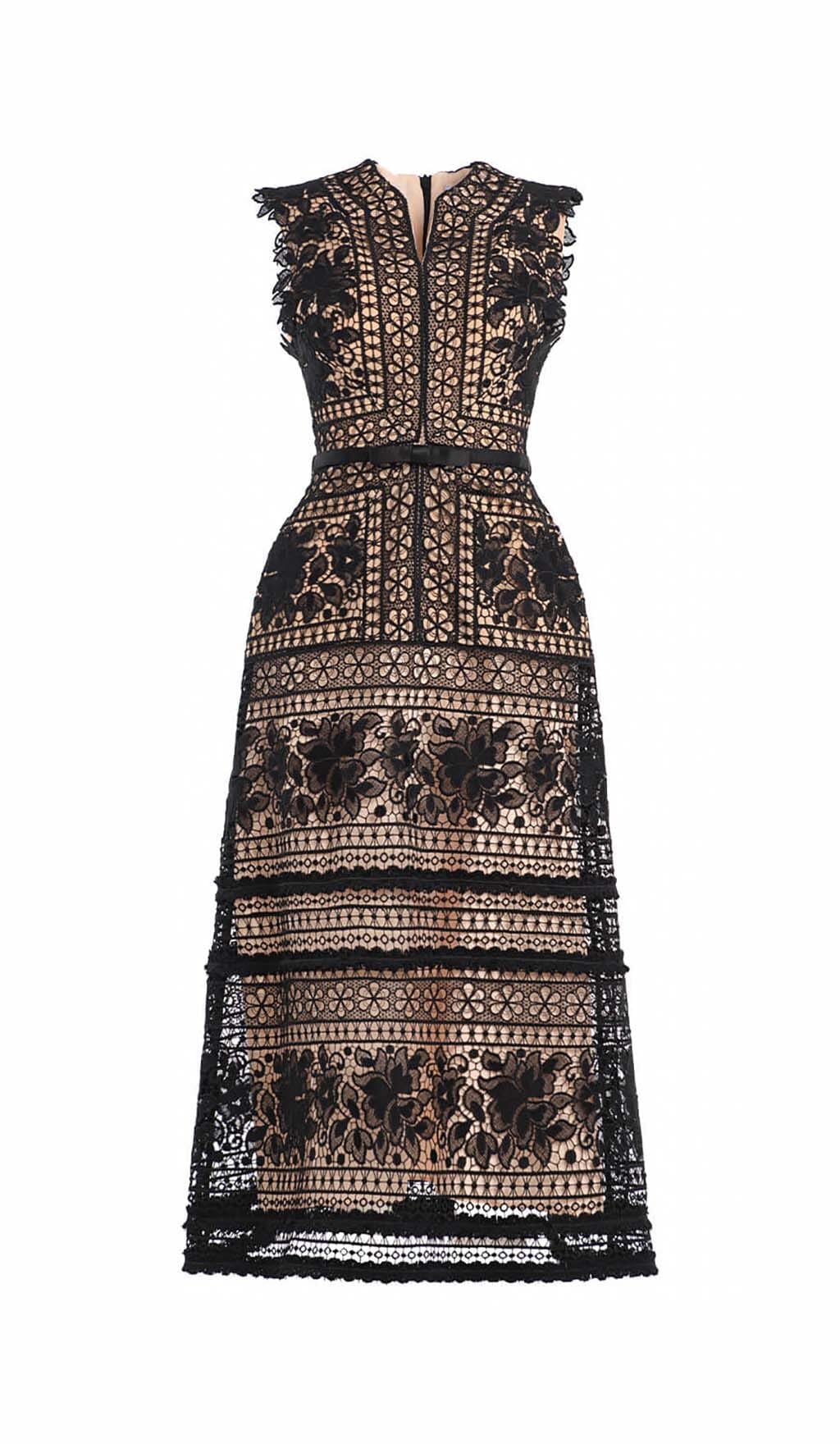 Elegant A-Line Sleeveless Silk Lace Midi Dress for Women - Perfect for Weddings, Cocktail Parties & Special Occasions