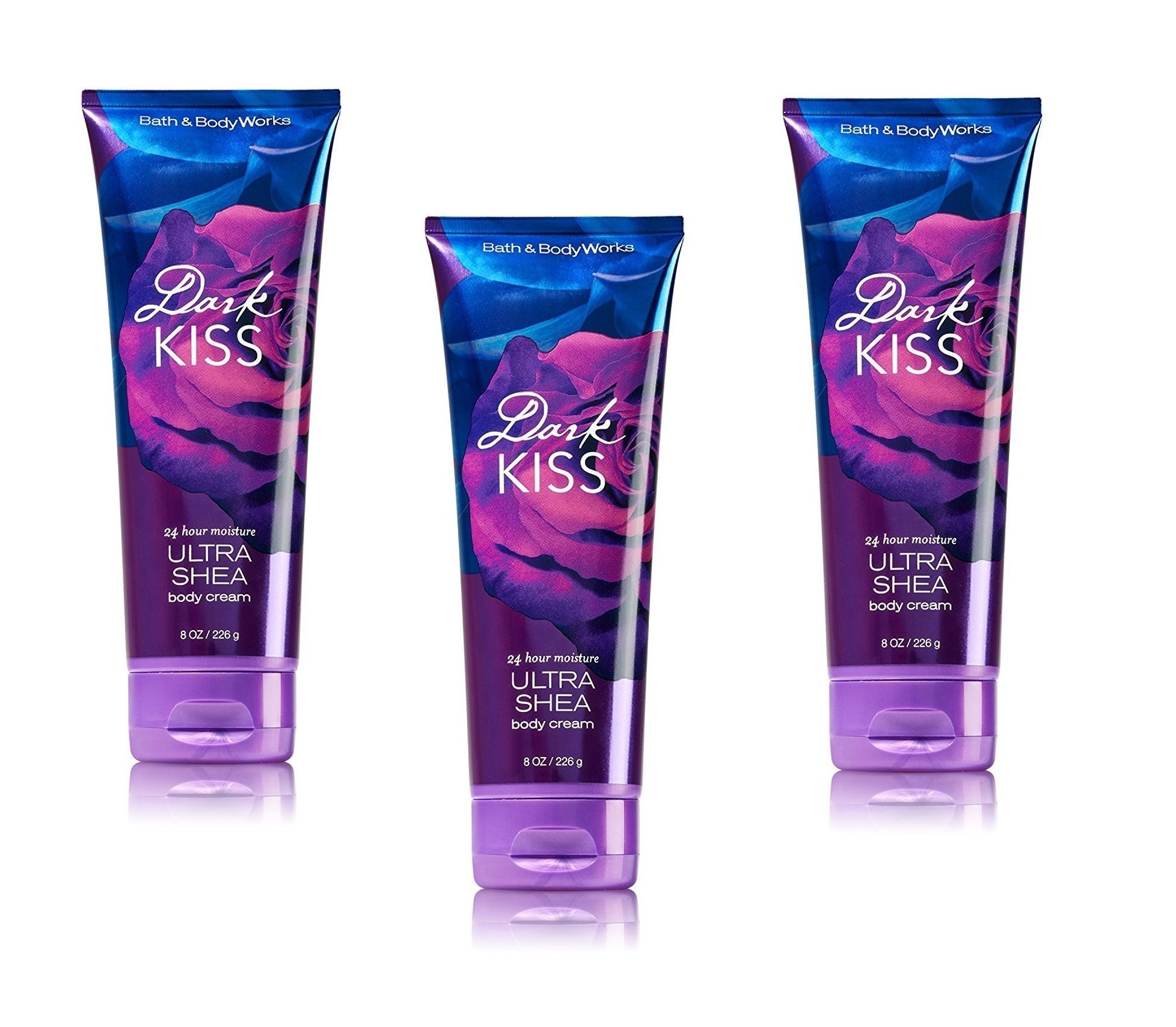 Bath & Body Works Ultra Shea Body Cream - Dark Kiss Fragrance, 3 Pack | Deep Moisturizing Shea Butter Lotion for Dry Skin, Luxurious Nighttime Skincare Routine