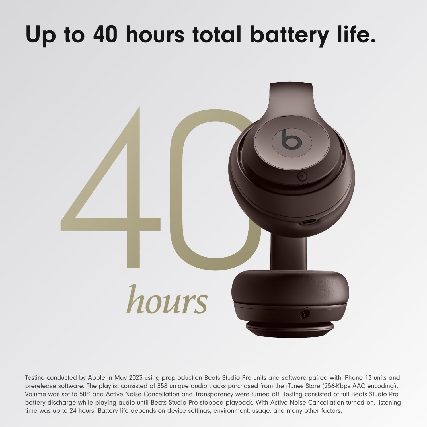 Beats Studio Pro Wireless Bluetooth Noise Cancelling Headphones - Deep Brown (Renewed Premium) - Perfect for Travel, Workouts & Home Office Use