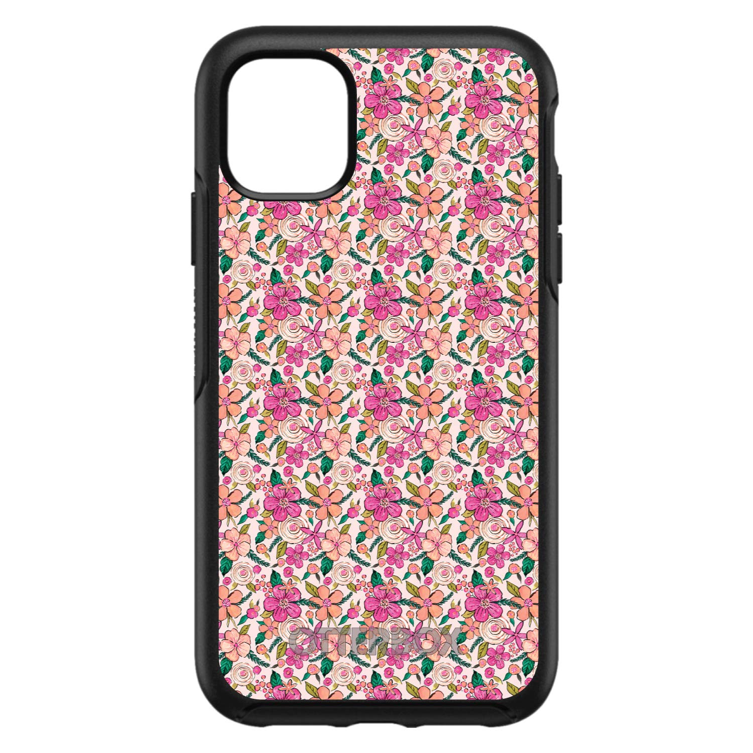 DistinctInk iPhone 12 Pro MAX Case (6.7 Inch) - Premium Floral Pink Flower Design Protective Cover - Slim Fit Shockproof Replacement for OtterBox Symmetry - Perfect for Work, Travel & Everyday Use