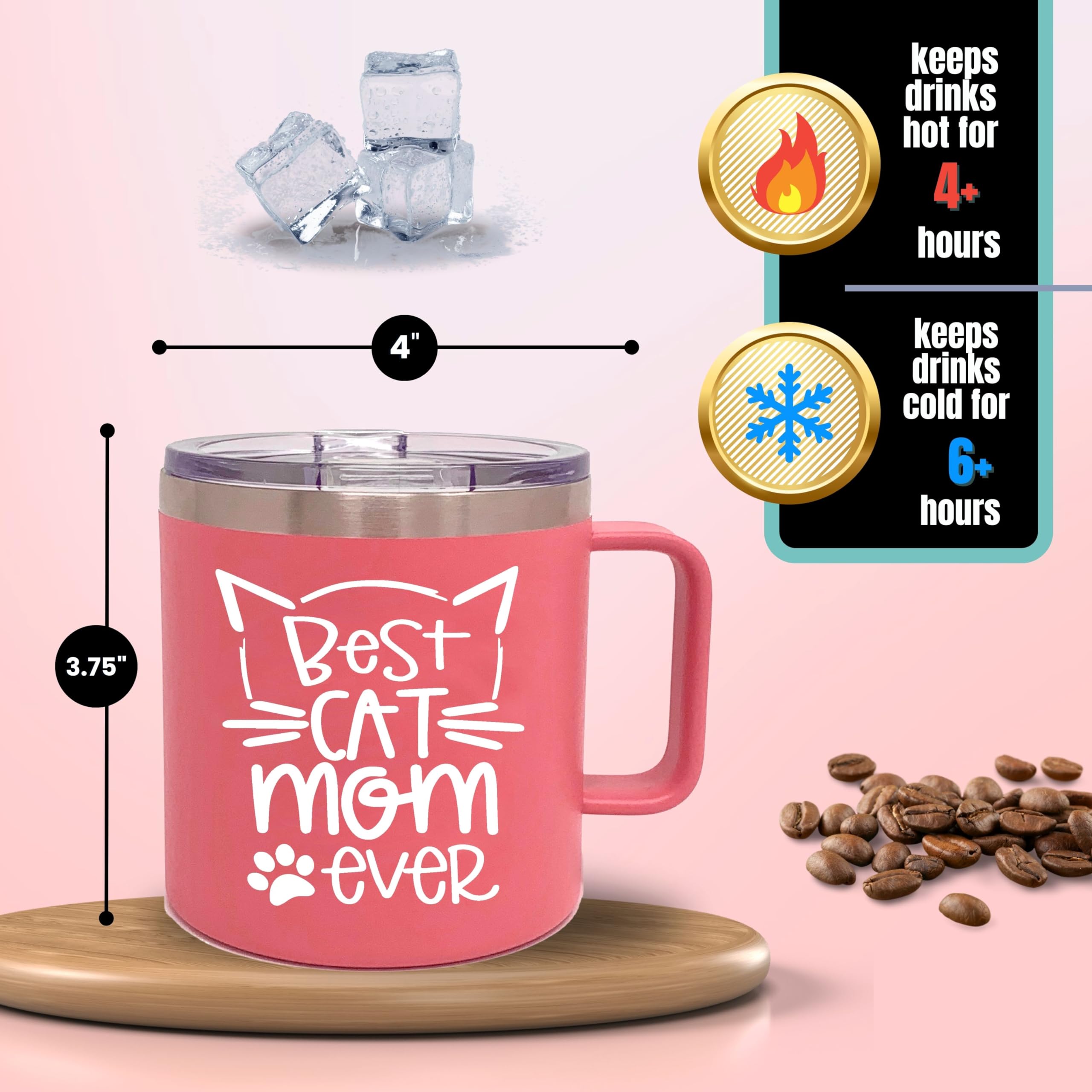 Funny Cat Mom Mug - Best Cat Lover Gifts for Women - Cute Cat Themed Coffee Cups for Crazy Cat Ladies - Perfect Christmas, Birthday & Mother's Day Presents - Great for Coffee Breaks & Cat Lover Gift Giving