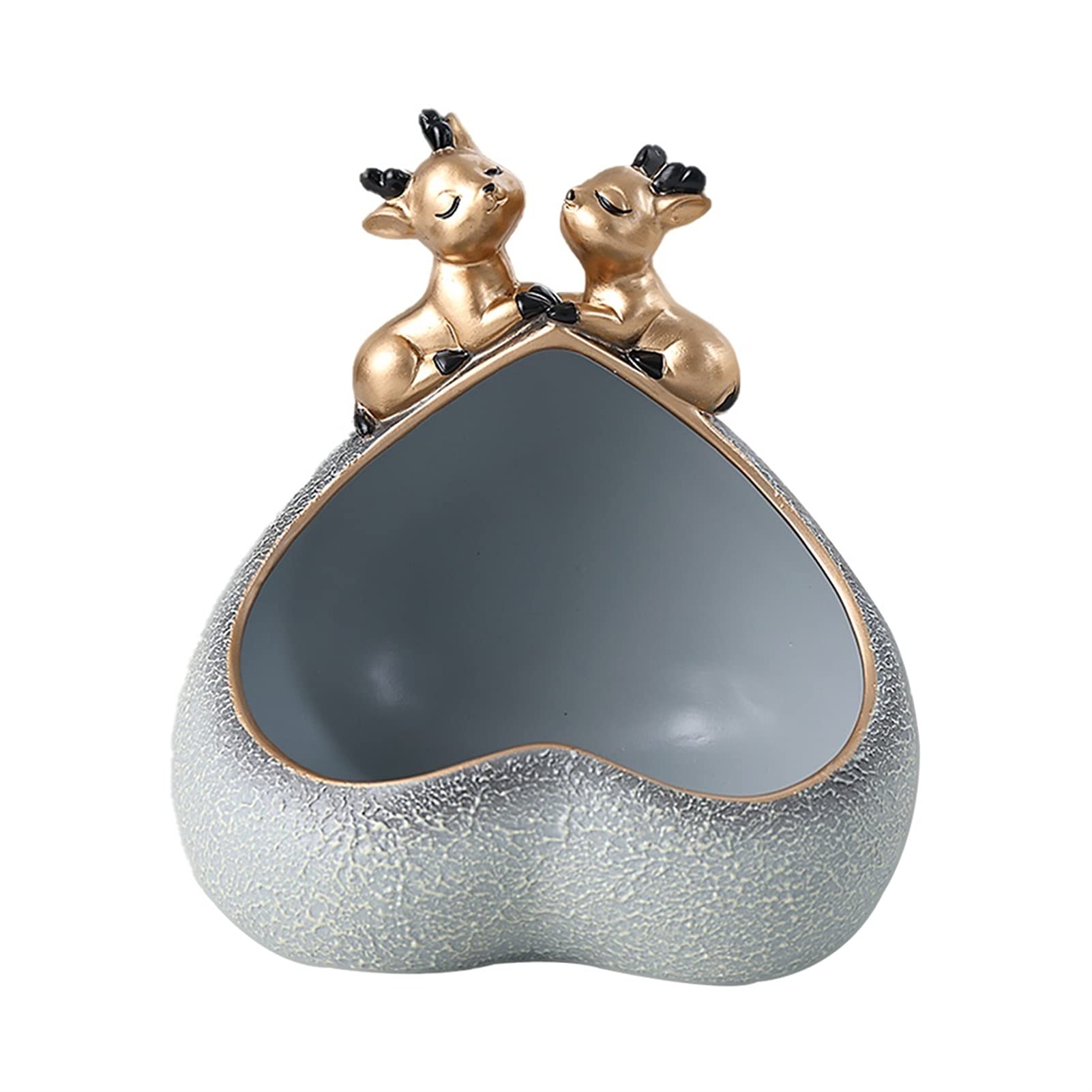 Heart-Shaped Jewelry & Key Tray - Decorative Entryway Bowl for Watches, Coins & Phones | Multifunctional Home Decor Organizer (Grey) - Perfect for Living Room, Bedroom & Office Desk Accessories