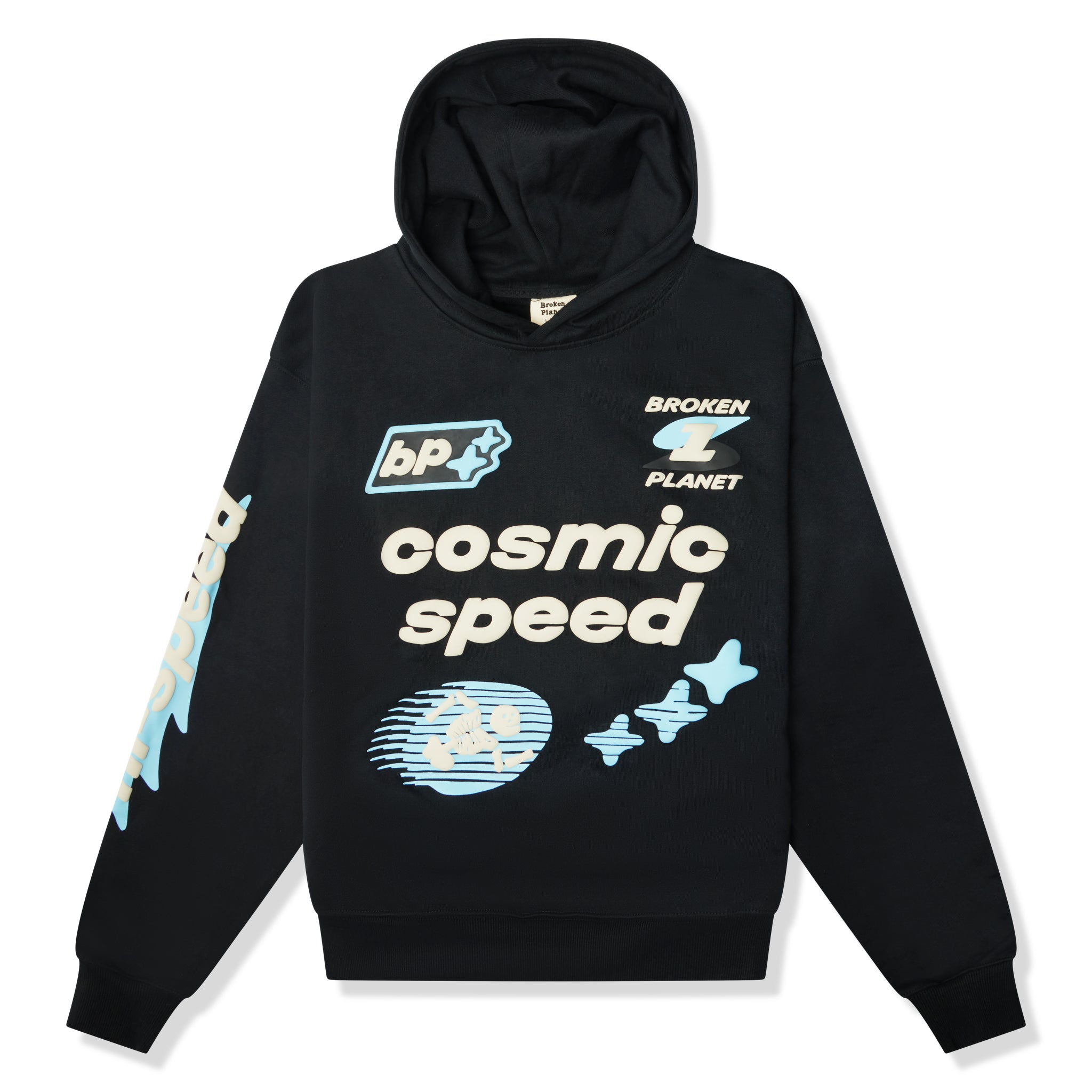 Broken Planet Cosmic Speed Hoodie - Midnight Black | Trendy Streetwear for Men & Women | Perfect for Casual Outfits, Gym, and Outdoor Activities