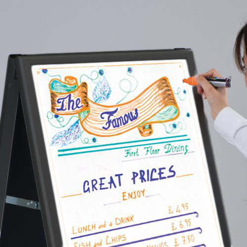 22x28 Dry Erase Whiteboard with A-Frame Stand - Double Sided Blackboard for Sidewalk Signs, Restaurants, Classrooms & Office Meetings
