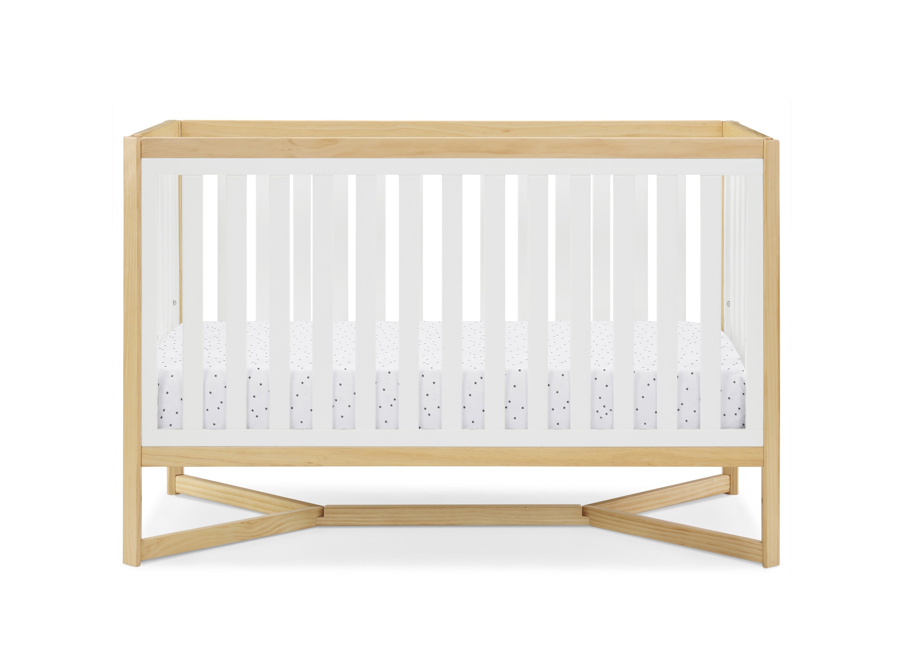 Tribeca 4-in-1 Convertible Baby Crib - White Nursery Furniture for Newborn to Toddler Bed - Perfect for Modern Nursery Rooms & Daycare Centers
