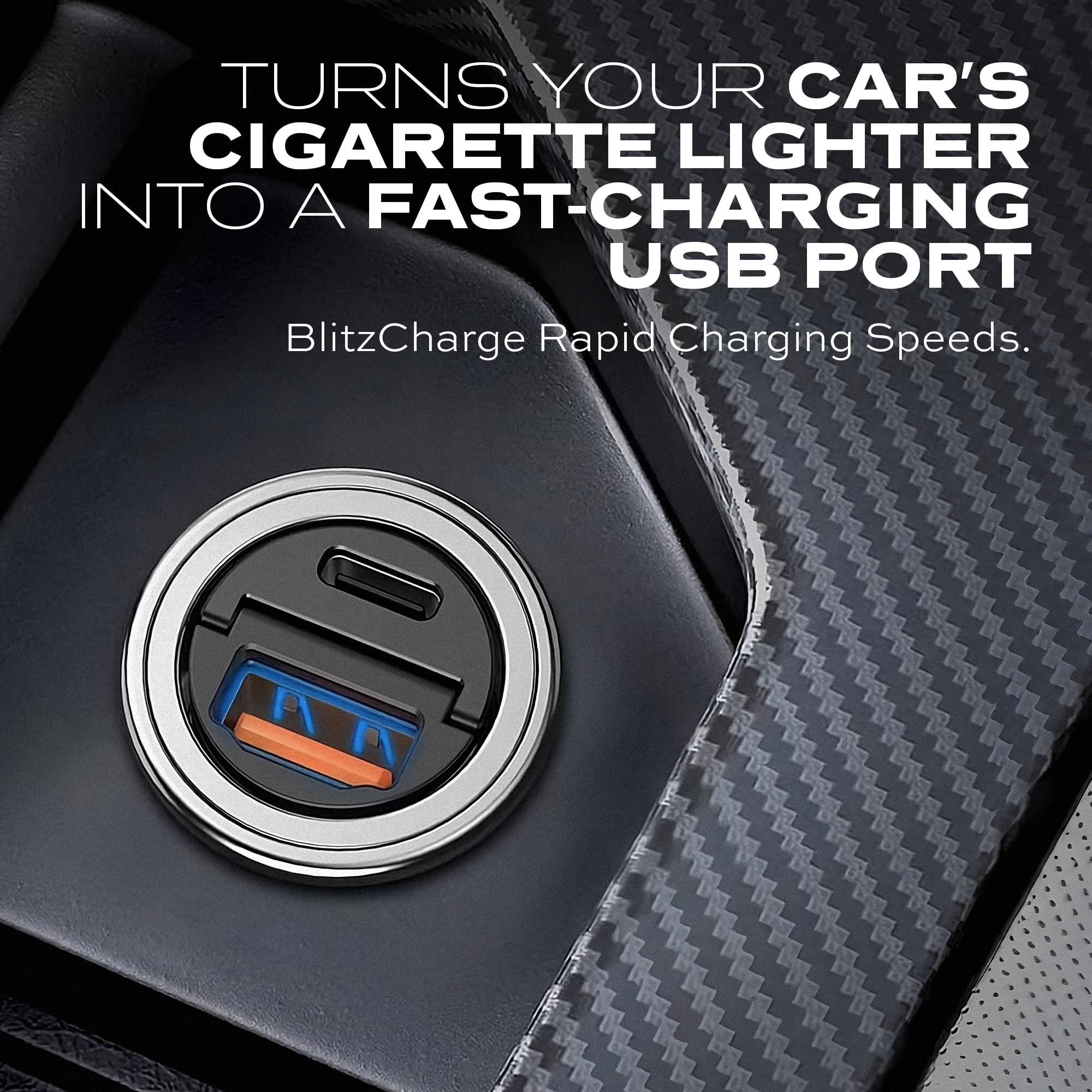 Dual Car Phone Charger - Fast USB C & A Charging for Cars - 12V-24V Power Adapter | Perfect for Road Trips & Commuting
