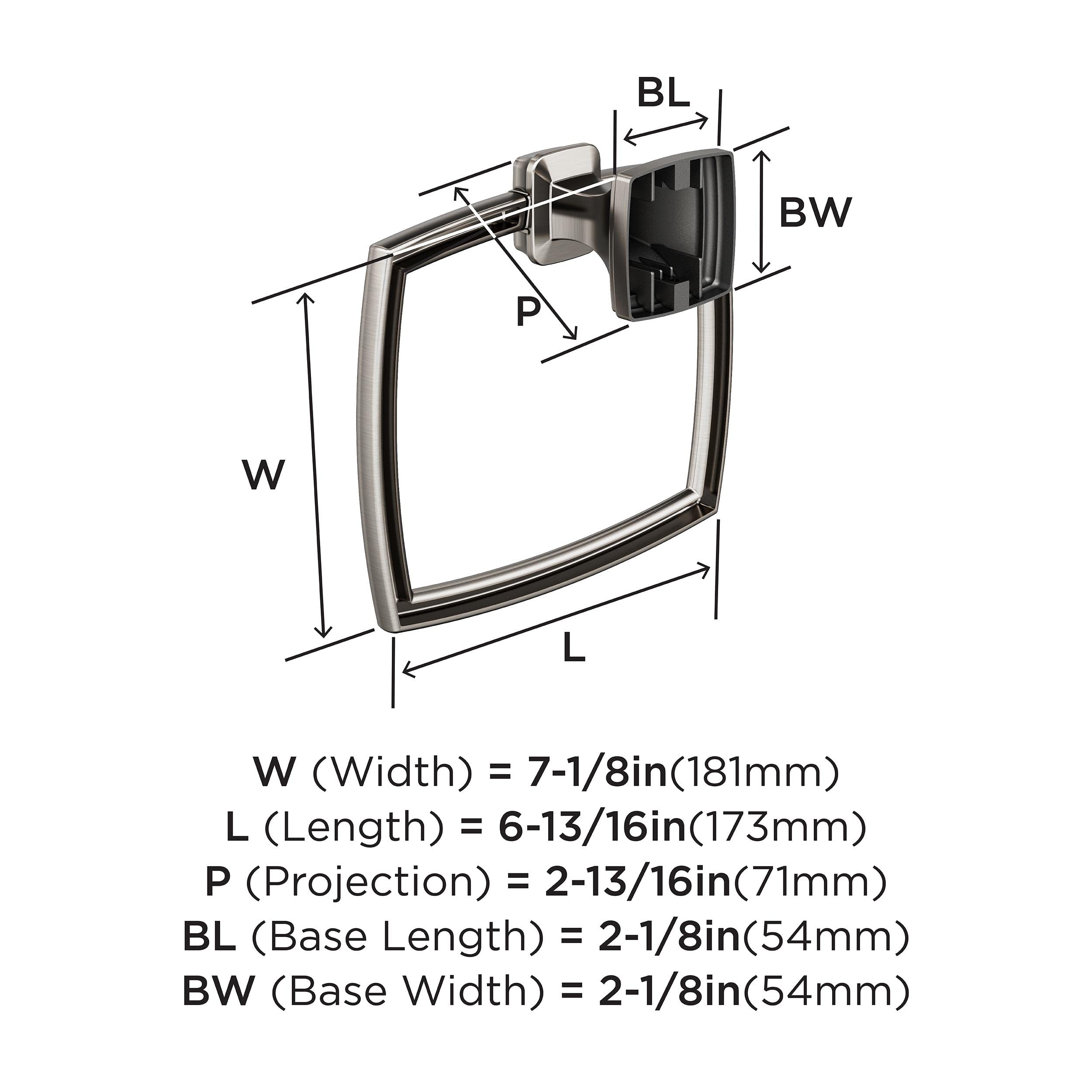 Brushed Nickel Towel Ring Holder - 6-13/16