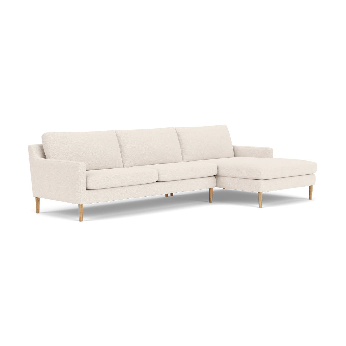 Astha Boucle Right Chaise Sofa - Modern Upholstered Sectional Couch with Chaise Lounge for Living Room, Family Room & Apartment Decor