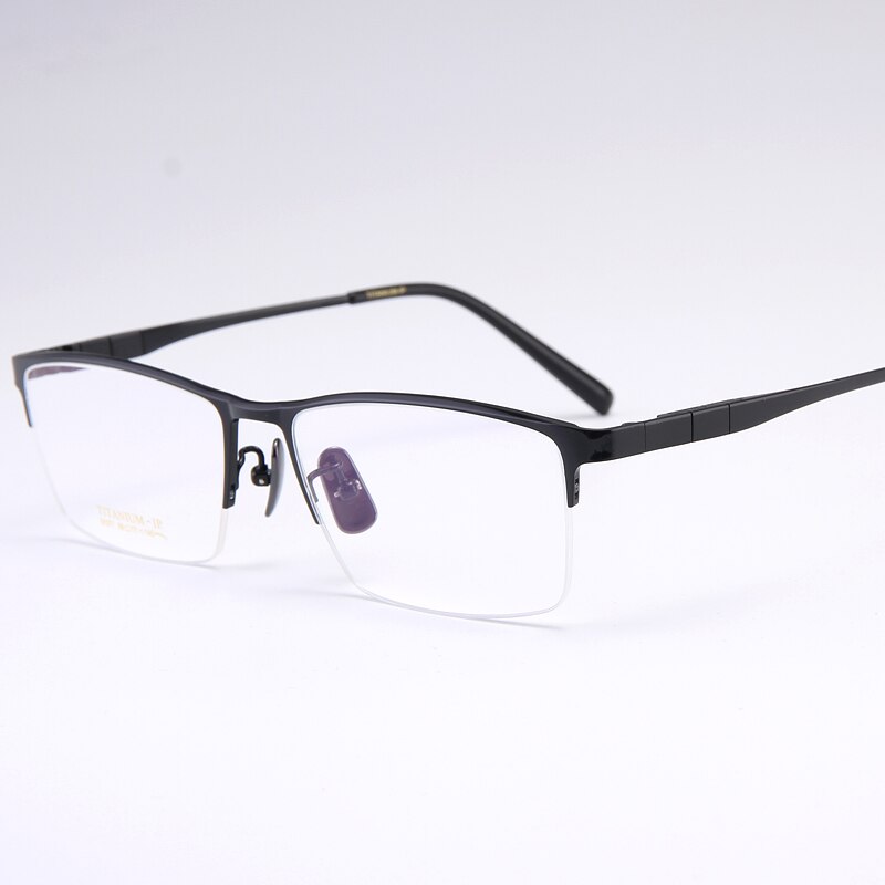 Bclear Men's Full Rim Square Titanium Eyeglasses Frame My91077 - Lightweight Durable Glasses for Work, Reading & Everyday Use