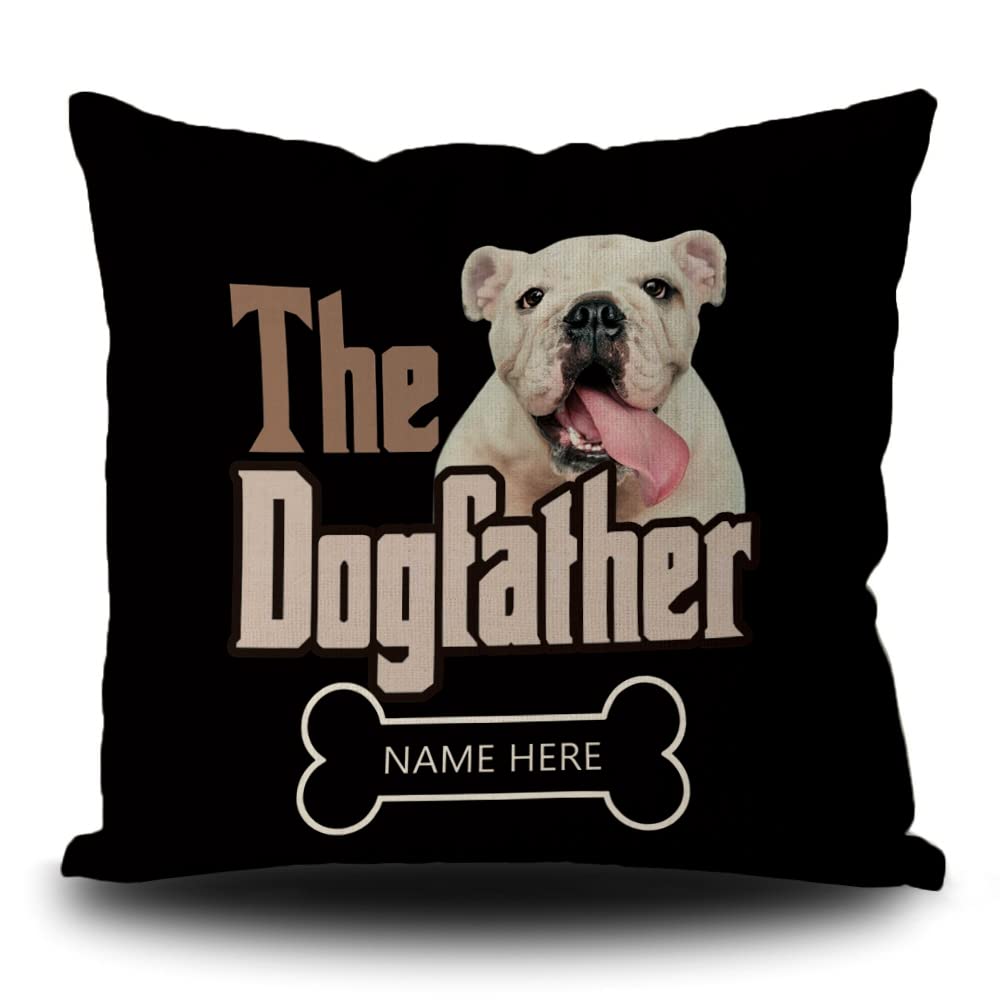 Funny Bulldog Pillow Cover 20x20 Inch - Pet Decor for Sofa & Bed