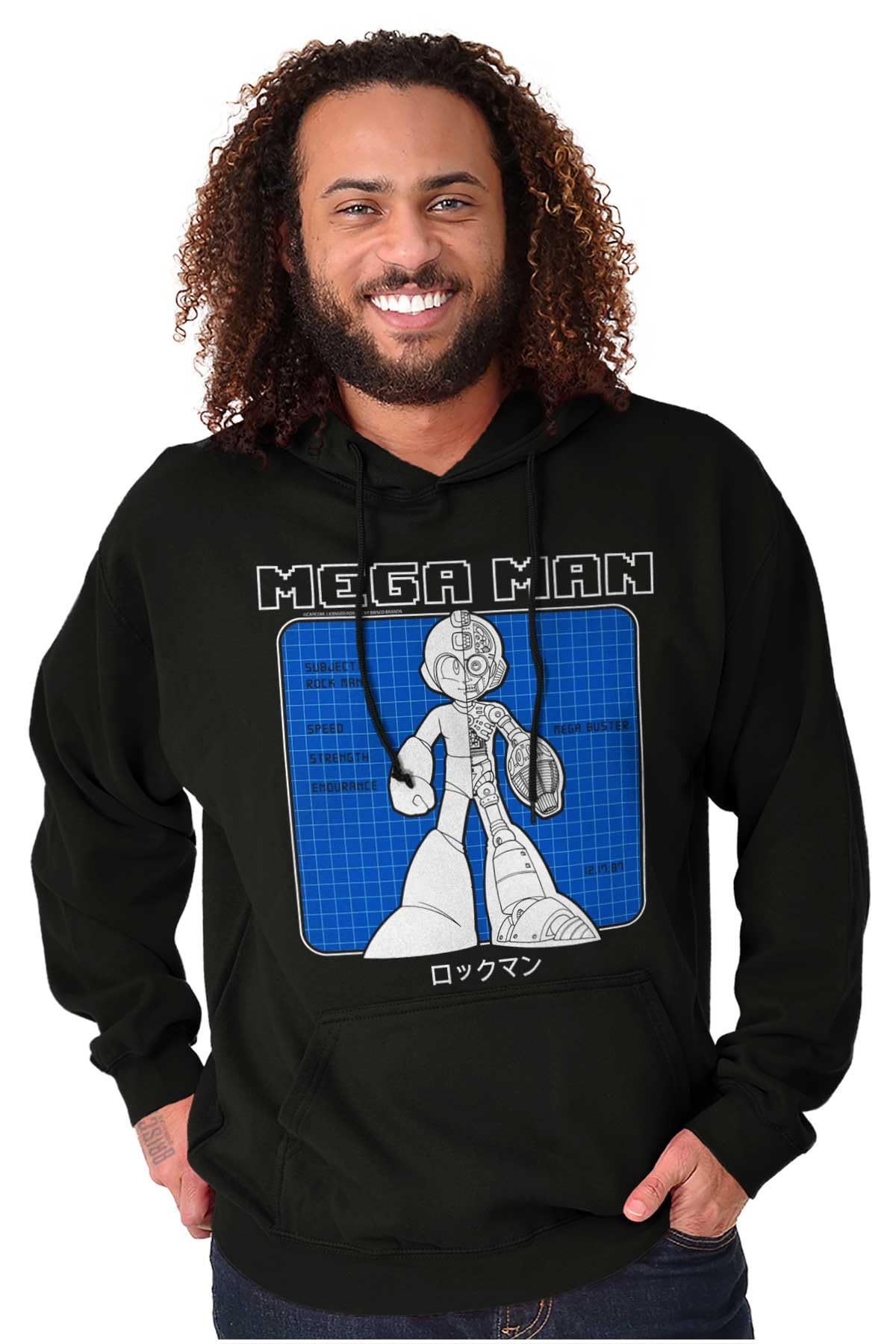 Brisco Brands Mega Man Video Game Robot Hoodie - Unisex Sweatshirt for Men & Women | Perfect for Cosplay, Gaming & Casual Wear