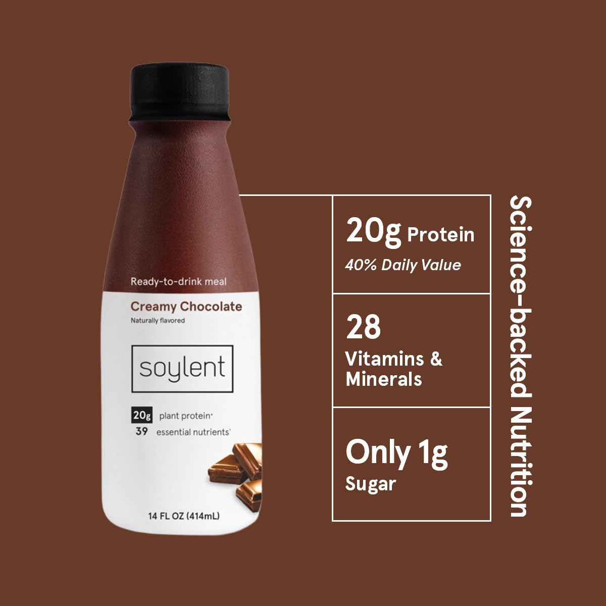 Soylent Favorites Bundle - 12 Creamy Chocolate, 12 Mint Chocolate & 12 Cafe Mocha 14oz Meal Replacement Shakes + 24 Peanut Butter Chocolate Chip Snack Bars | High Protein Nutrition for Busy Professionals, Gym Recovery & On-the-Go Meals