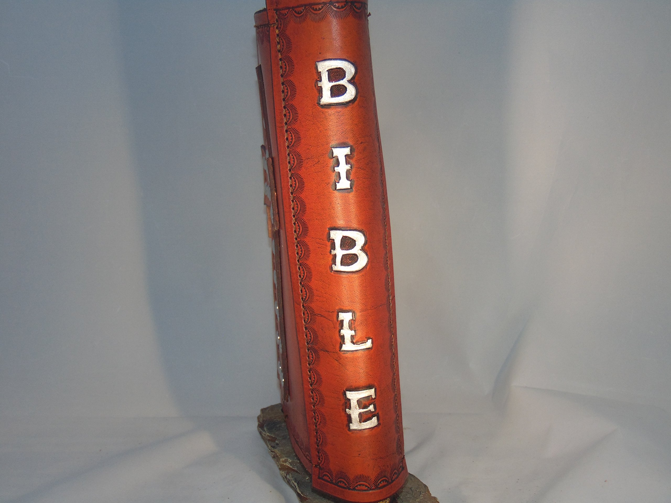 Genuine Leather Bible Cover for Women - Cowgirl Design with Praying Cross - Perfect for Church, Bible Study, and Gift Giving