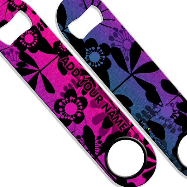 Personalized Speed Bottle Opener with Abstract Floral Design - Perfect for Parties, Weddings & Home Bar Accessories