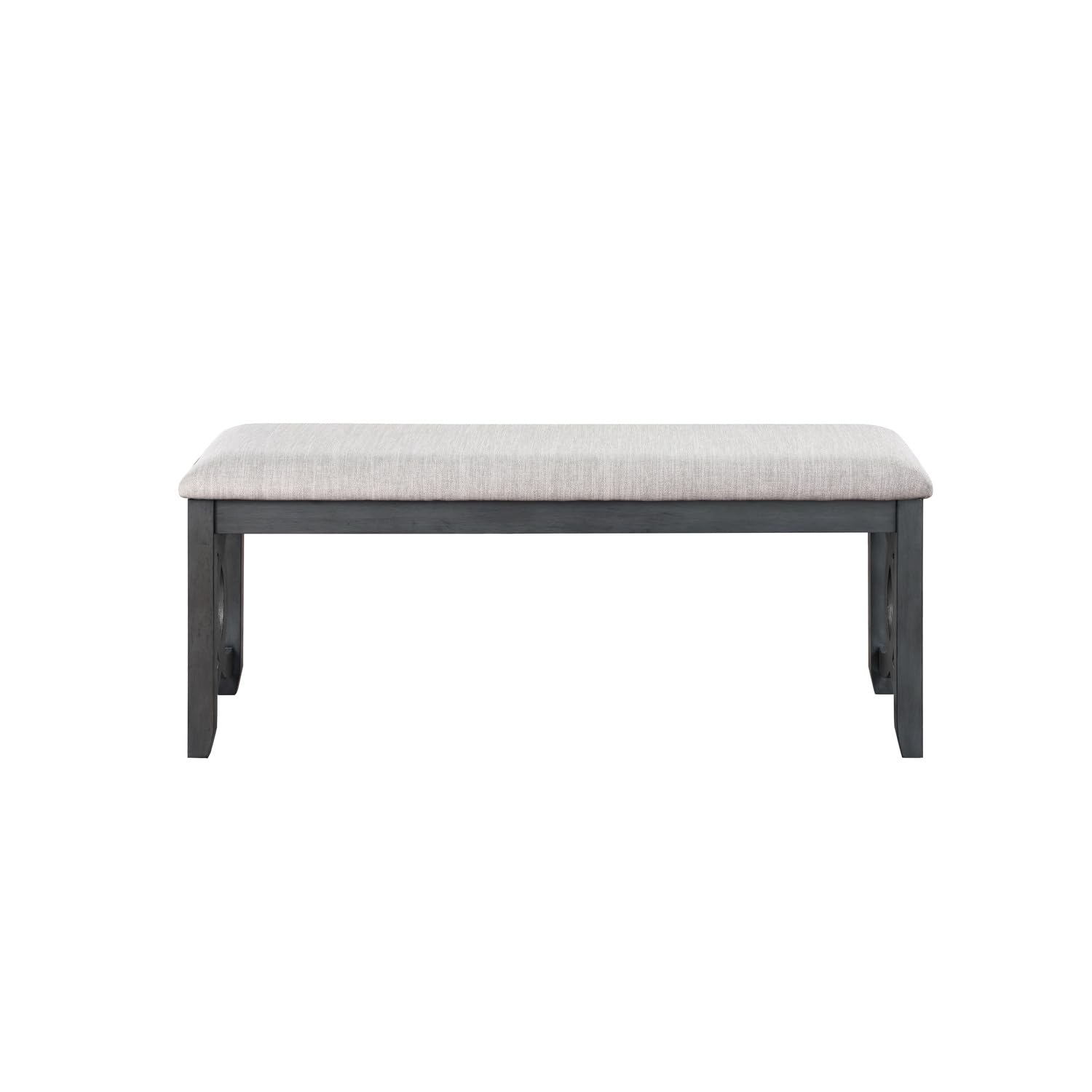 New Classic Furniture Gia Upholstered Dining Bench with Smoky Gray Finish - Perfect for Kitchen, Dining Room, and Breakfast Nook Seating