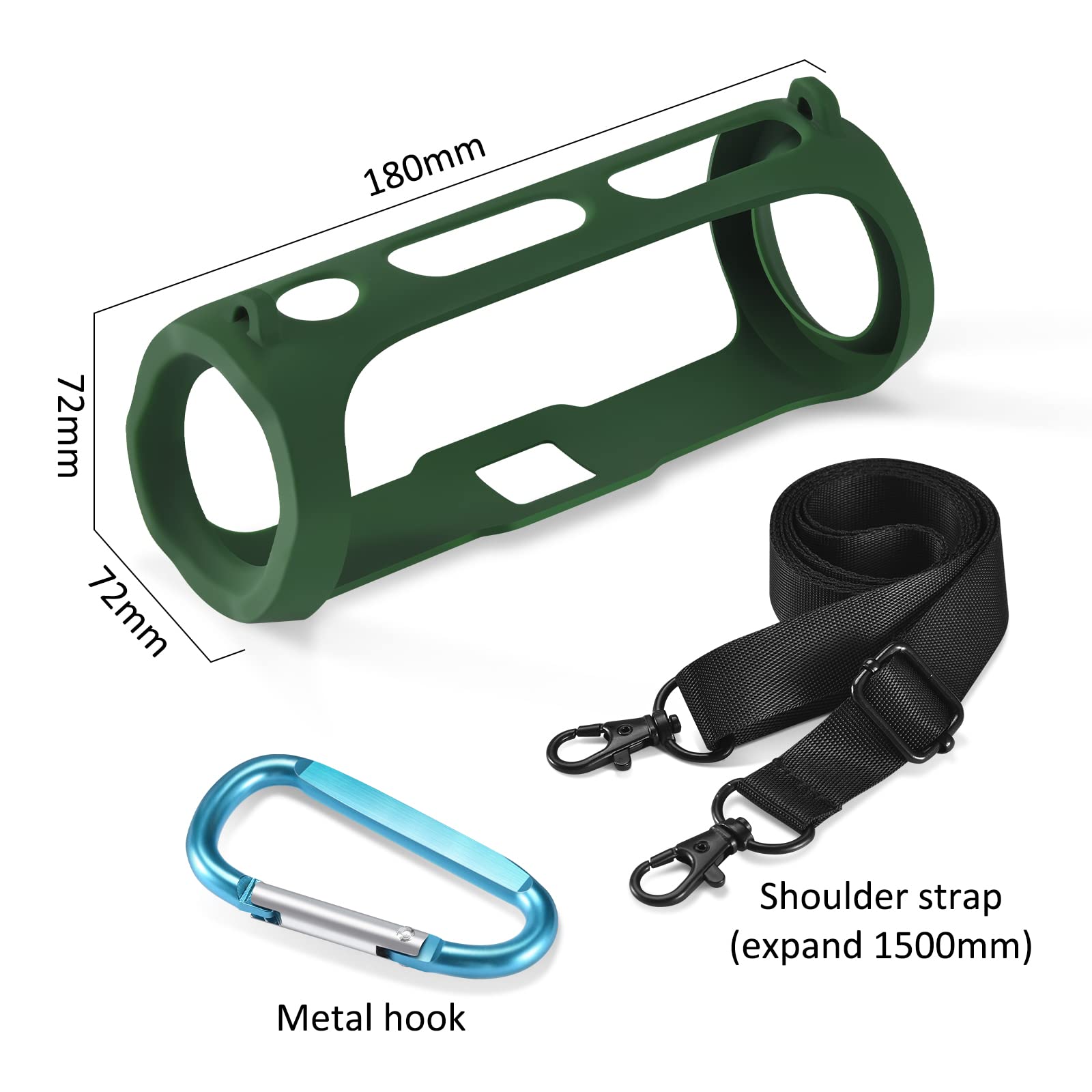 **JBL Flip Essential 2 Silicone Protective Case - Shockproof & Travel Cover for Bluetooth Speaker (Green) - Perfect for Outdoor Adventures, Travel & Daily Use**