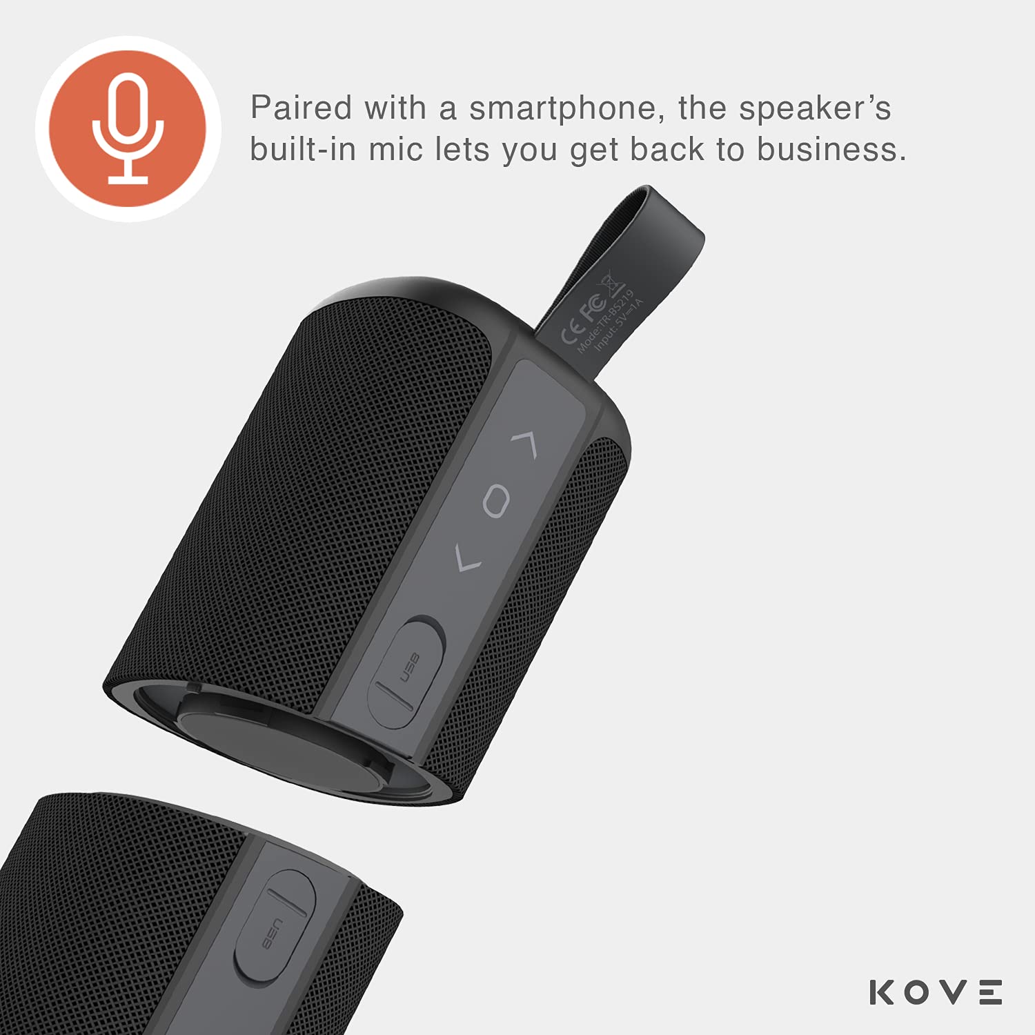 KOVE Commuter 2 Bluetooth Speaker - Portable Wireless Speaker with HD Sound, Deep Bass, Built-in Mic & IPX7 Waterproof for Home, Outdoor, Travel | Perfect for Pool Parties, Camping & Beach Adventures