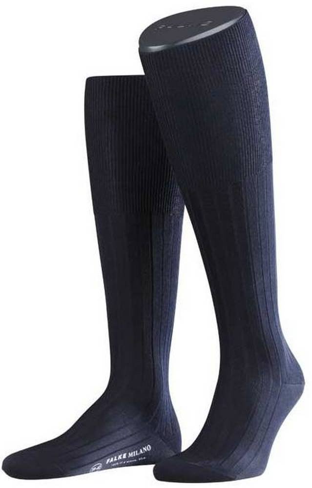 Falke Men's Milano Knee High Socks - Dark Navy Blue Compression Socks for Running, Hiking & Travel - Premium Comfort & Support
