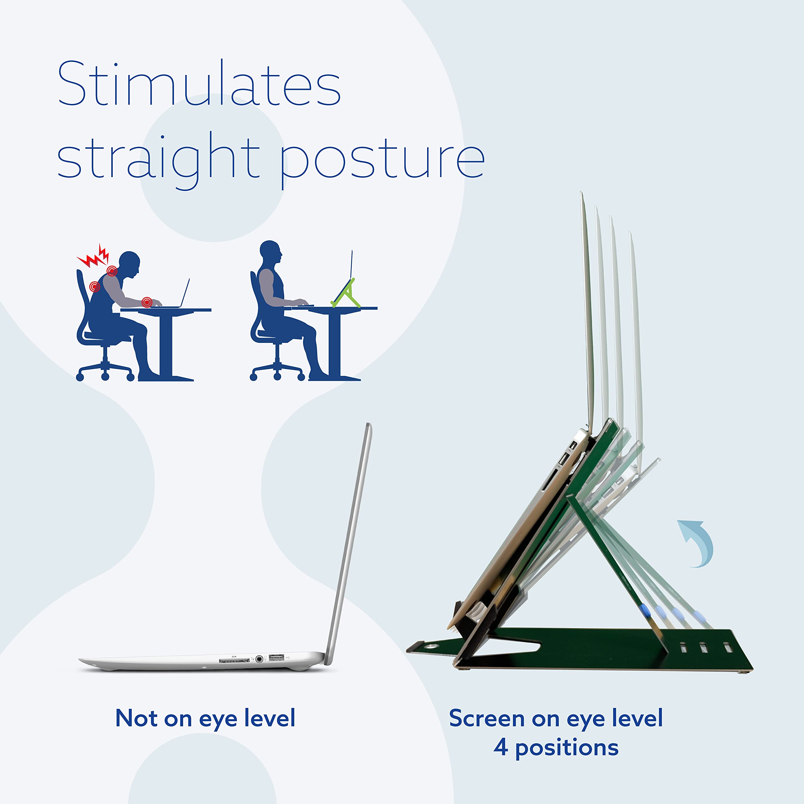 R-Go Riser Duo 2-in-1 Adjustable Laptop & Tablet Stand - Ultra-Thin Aluminum Ergonomic Holder for MacBook Air/Pro, Dell XPS, Lenovo & 10-22