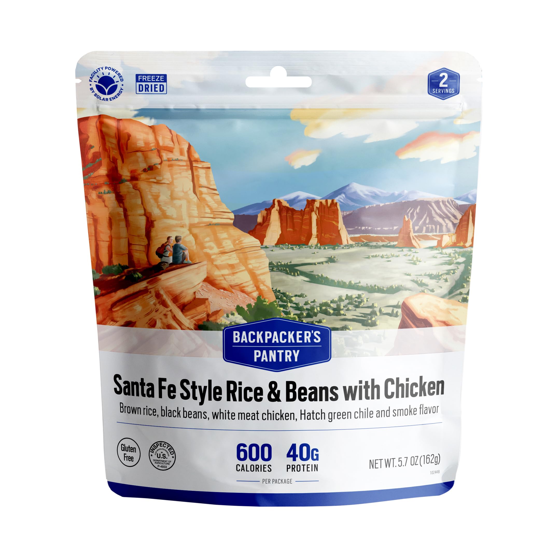 Backpacker's Pantry Santa Fe Rice & Beans with Chicken | Freeze Dried Backpacking & Camping Meal | Lightweight Emergency Food | Perfect for Hiking, Travel & Outdoor Adventures (1 Count)