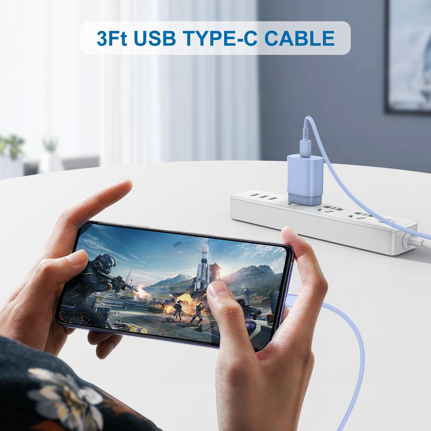25W PD USB C Fast Charger 2-Pack with 3ft Cable - Super Fast Charging Block for Samsung Galaxy S23/S22/S21/S20/Note 20/10/9/8, Pixel 6/5/4 Pro XL - Perfect for Home, Office & Travel Charging
